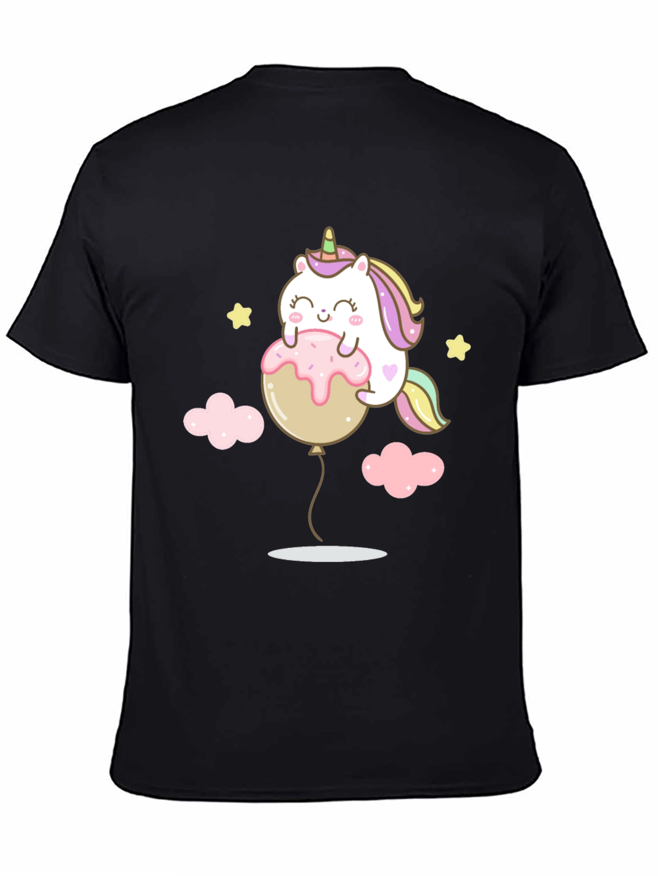 Black Unicorn Balloon Graphic T-Shirt - Cute & Comfy view 4