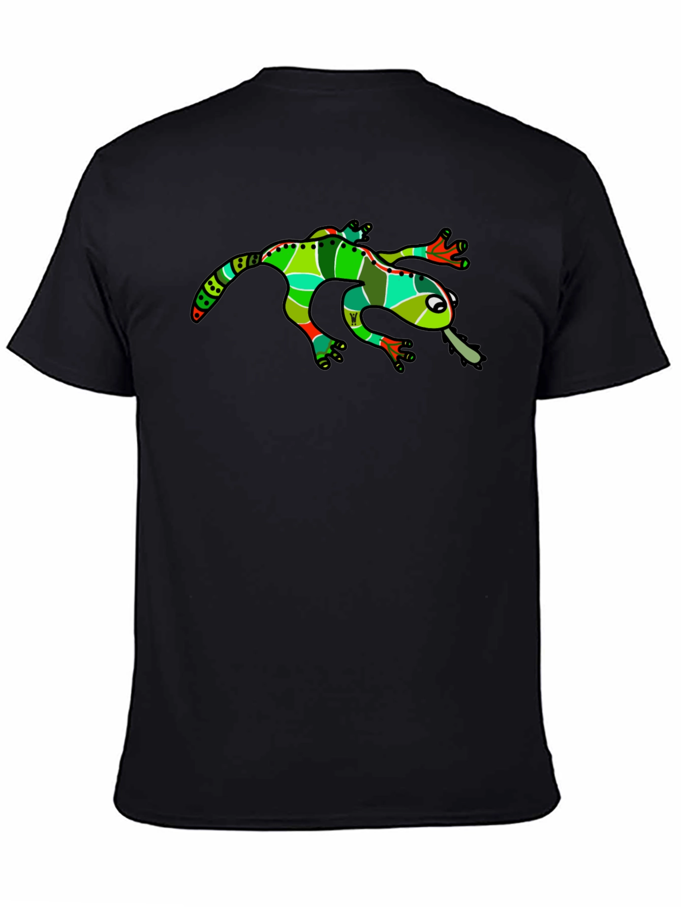 Black Funky Frog Graphic Tee - Black Cotton T-Shirt view 4