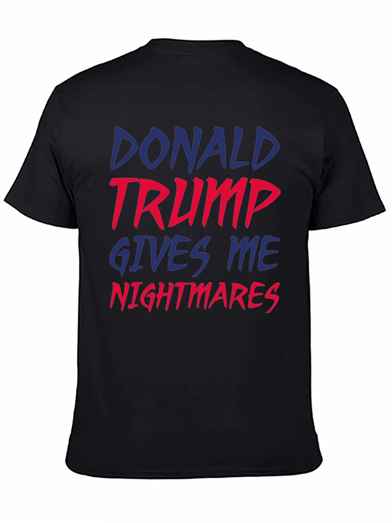 Black Donald Trump Nightmares Graphic Tee - Unisex Black T-Shirt view 4