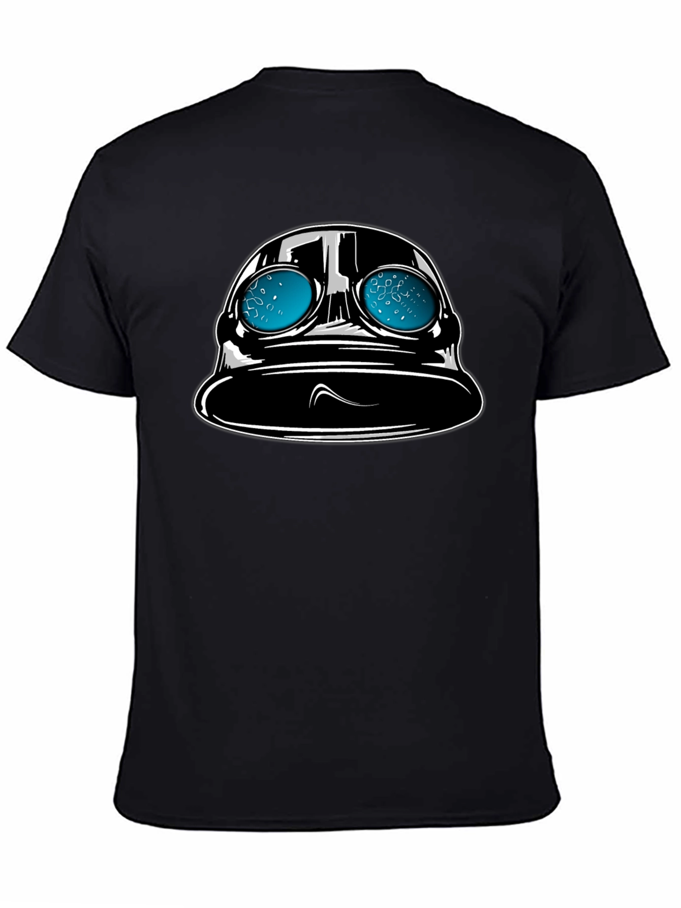 Black Vintage Style Diving Helmet Graphic T-Shirt - Black view 4
