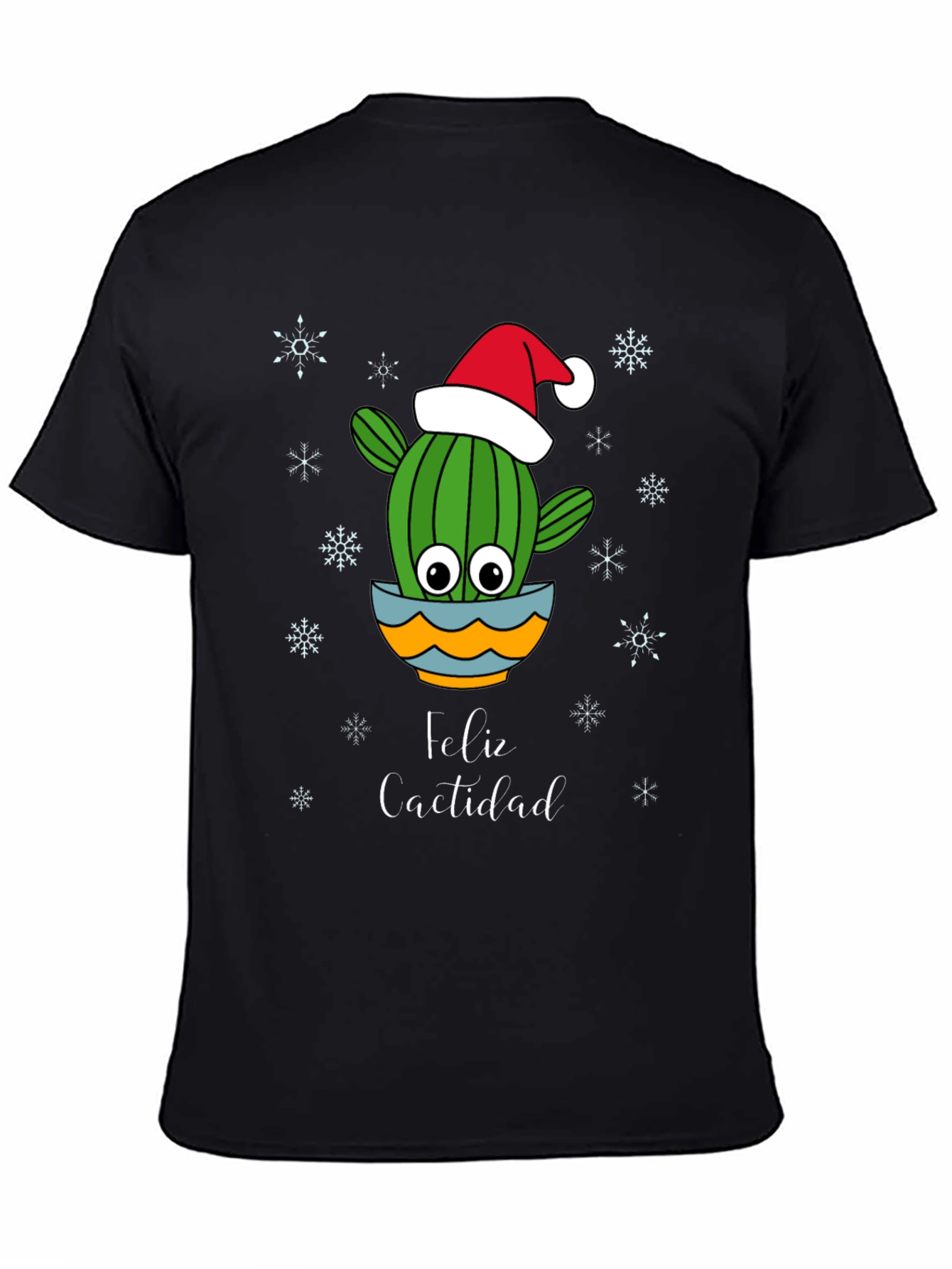 Black Feliz Cactidad Cactus Christmas Holiday Shirt view 4