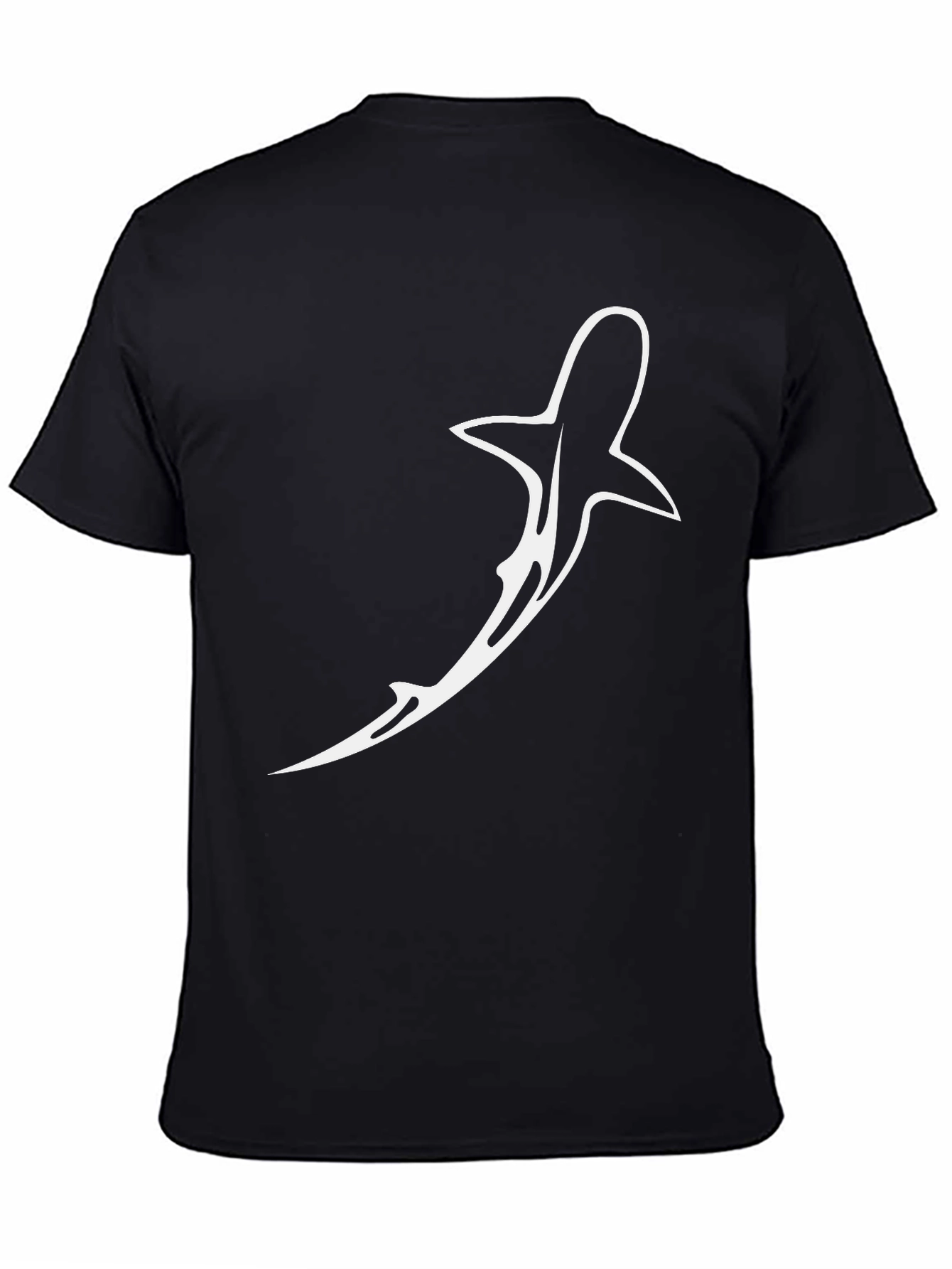 Black Shark Graphic Print Black T-Shirt - Casual Style view 4