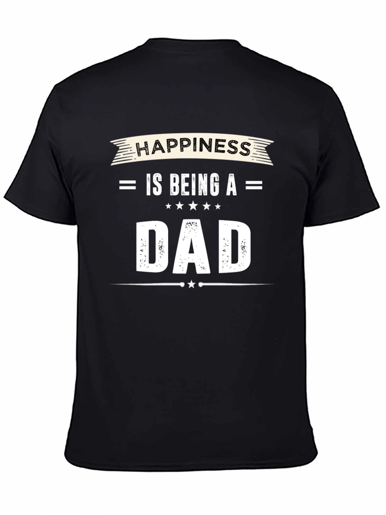Black Happiness is Being A Dad - Men's Black T-Shirt view 4