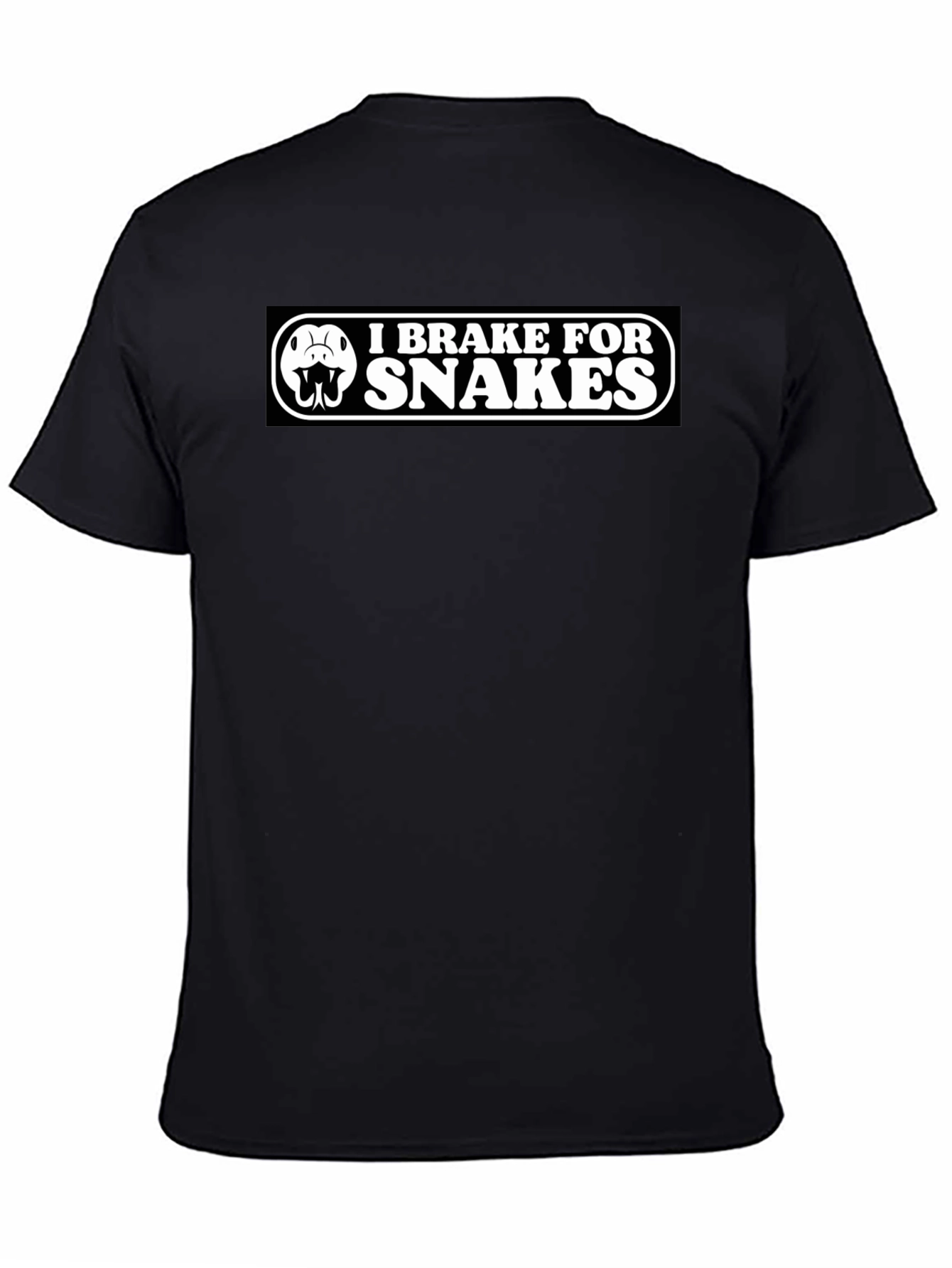 Black I Brake for Snakes T-Shirt view 4