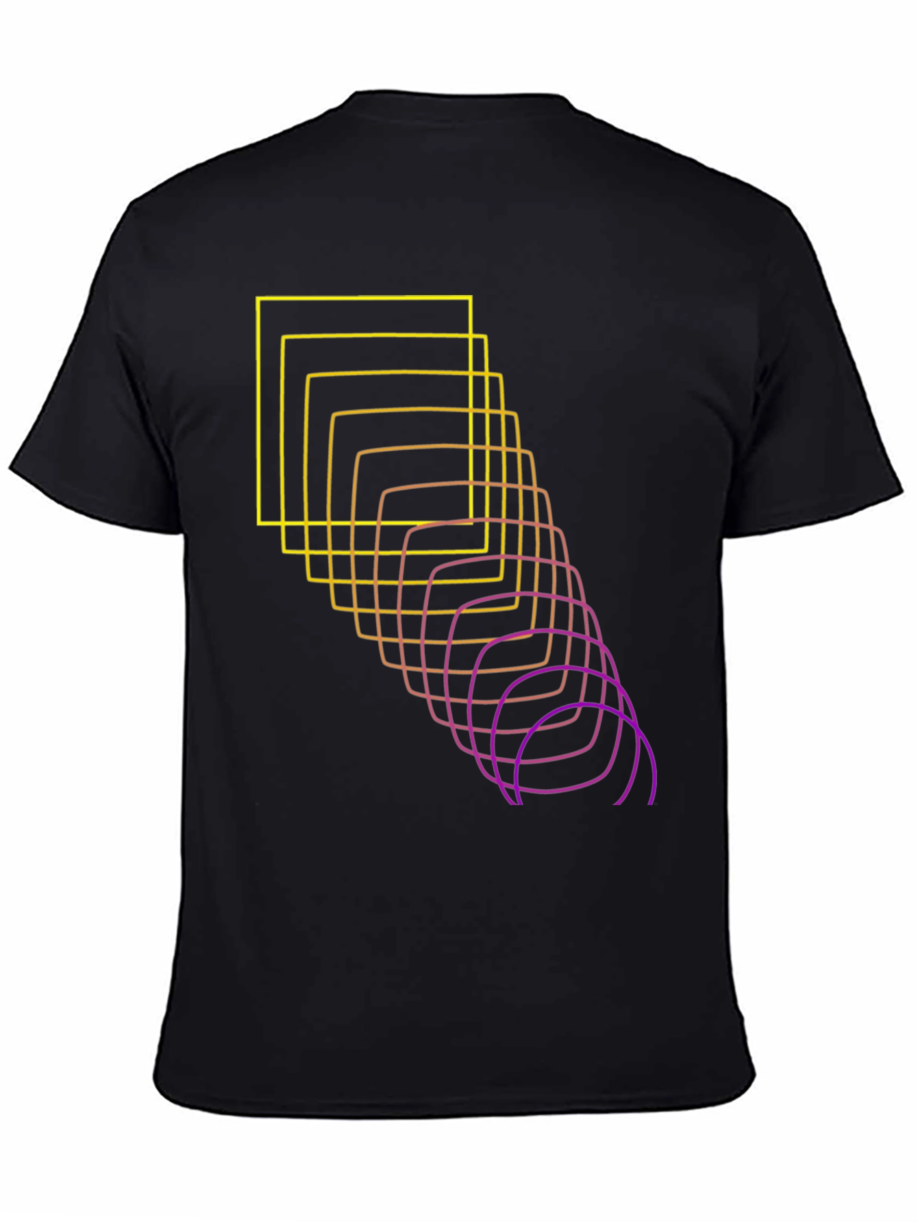 Black Abstract Squares Graphic Tee - Black view 4