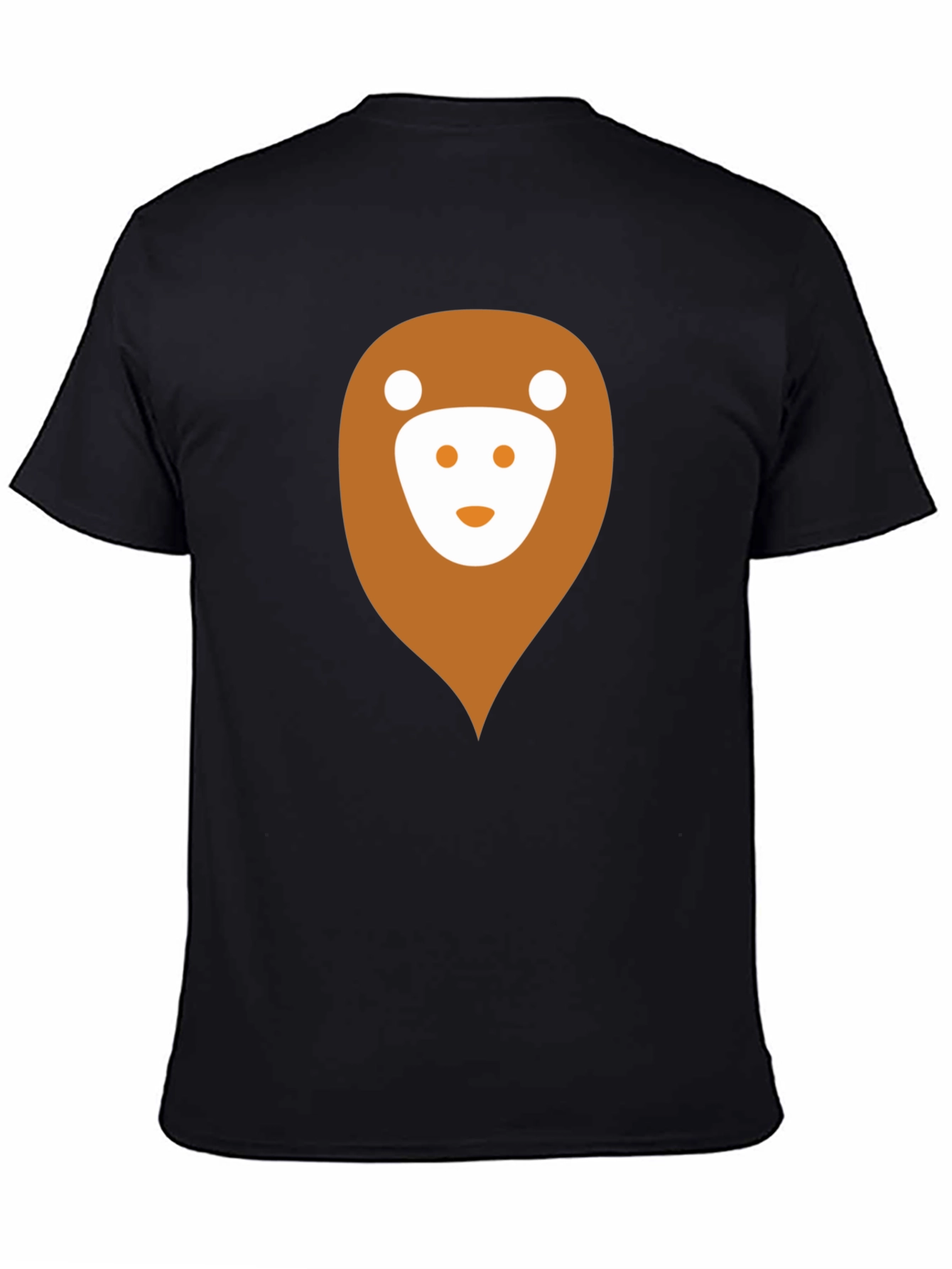 Black Men's Black T-Shirt with Monkey Logo view 4