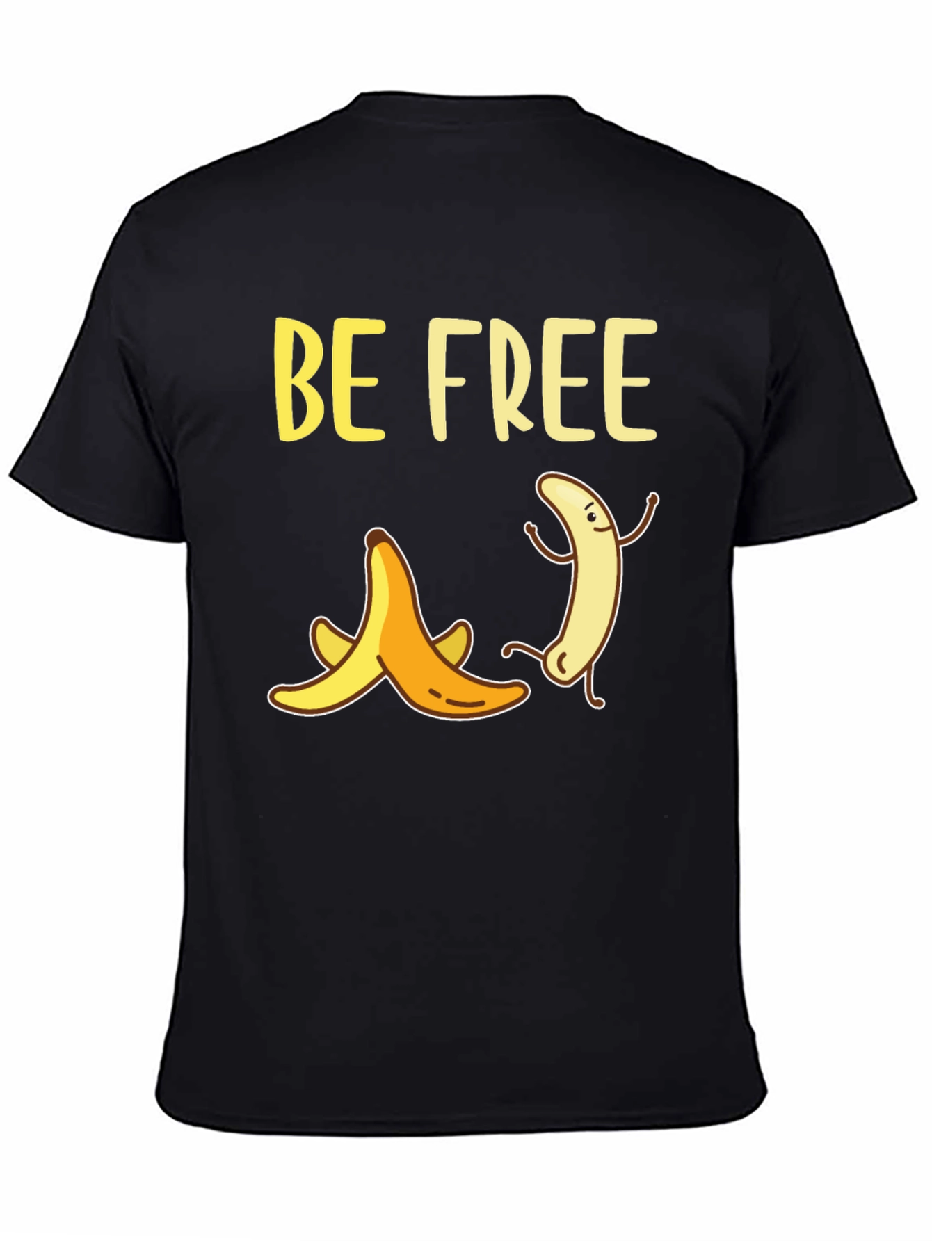 Black Be Free Banana Graphic T-Shirt view 4