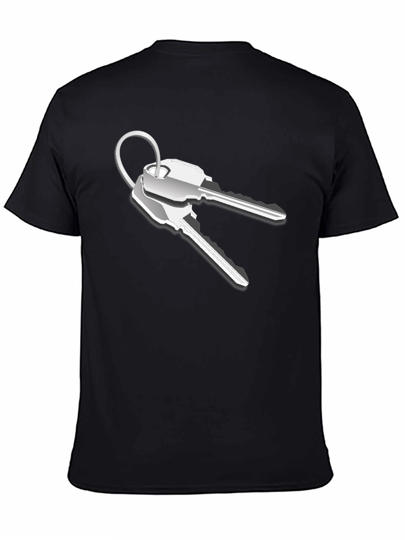 Black Novelty Keys Graphic T-Shirt - Black view 4