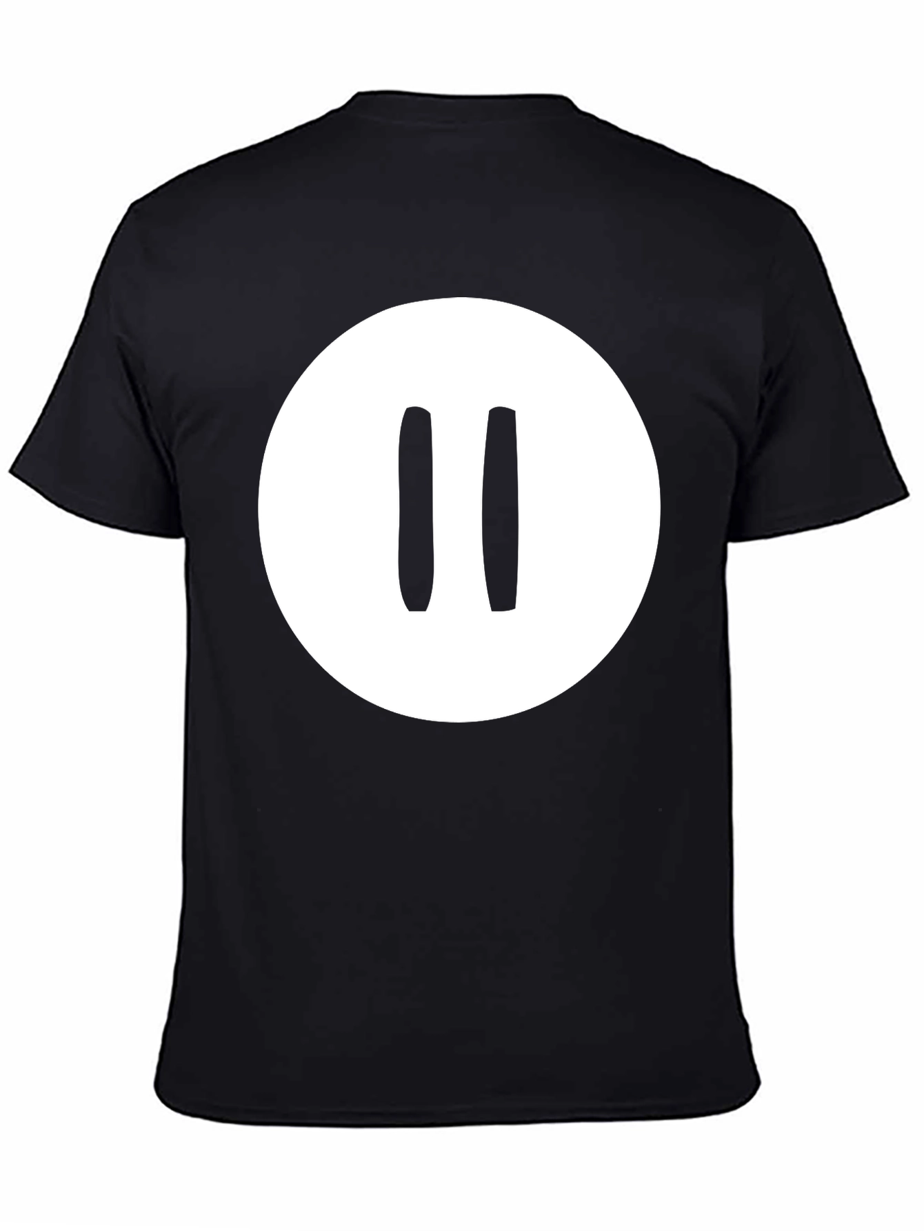 Black Pause Button Graphic Tee - Black Casual Shirt view 4