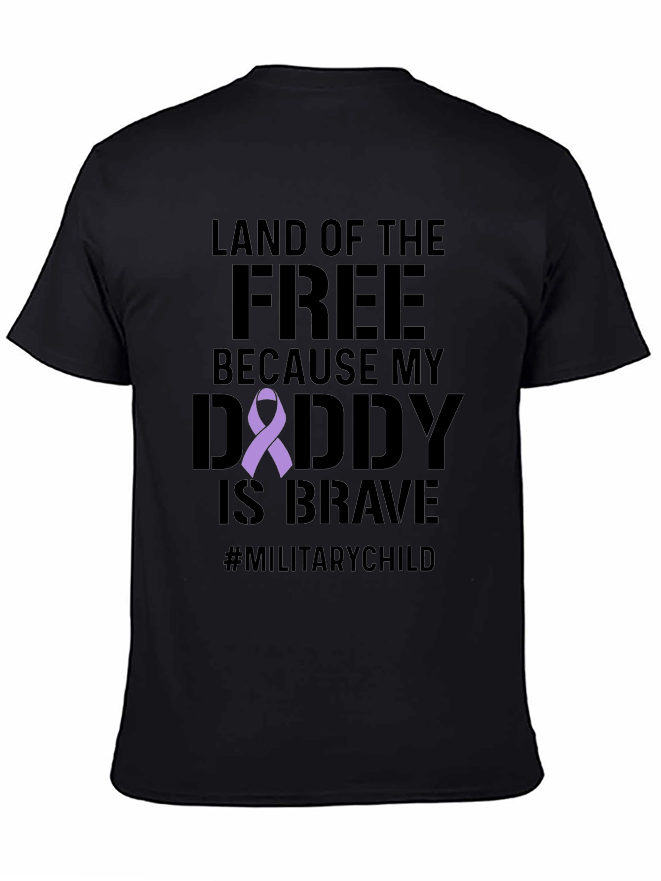 Military Child T-Shirt: Land of the Free, Brave Daddy - 4