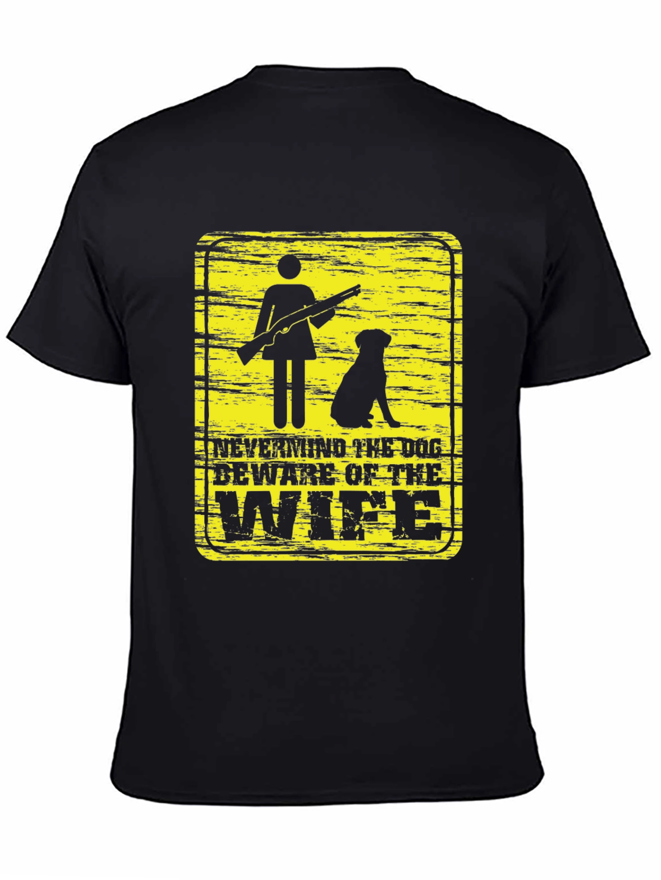 Black Beware of Wife Funny Graphic T-Shirt view 4