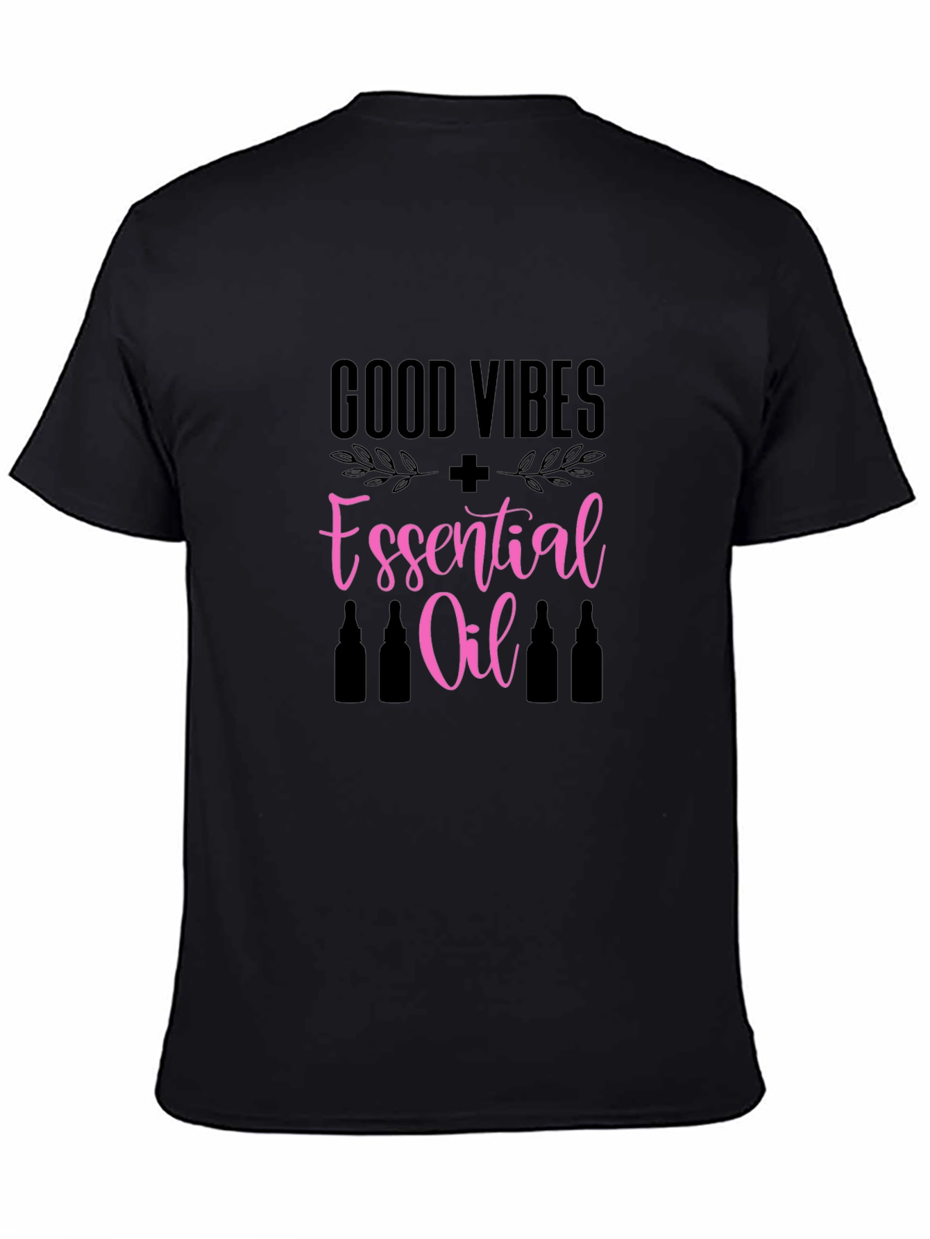 Black Good Vibes Essential Oil Graphic T-Shirt view 4