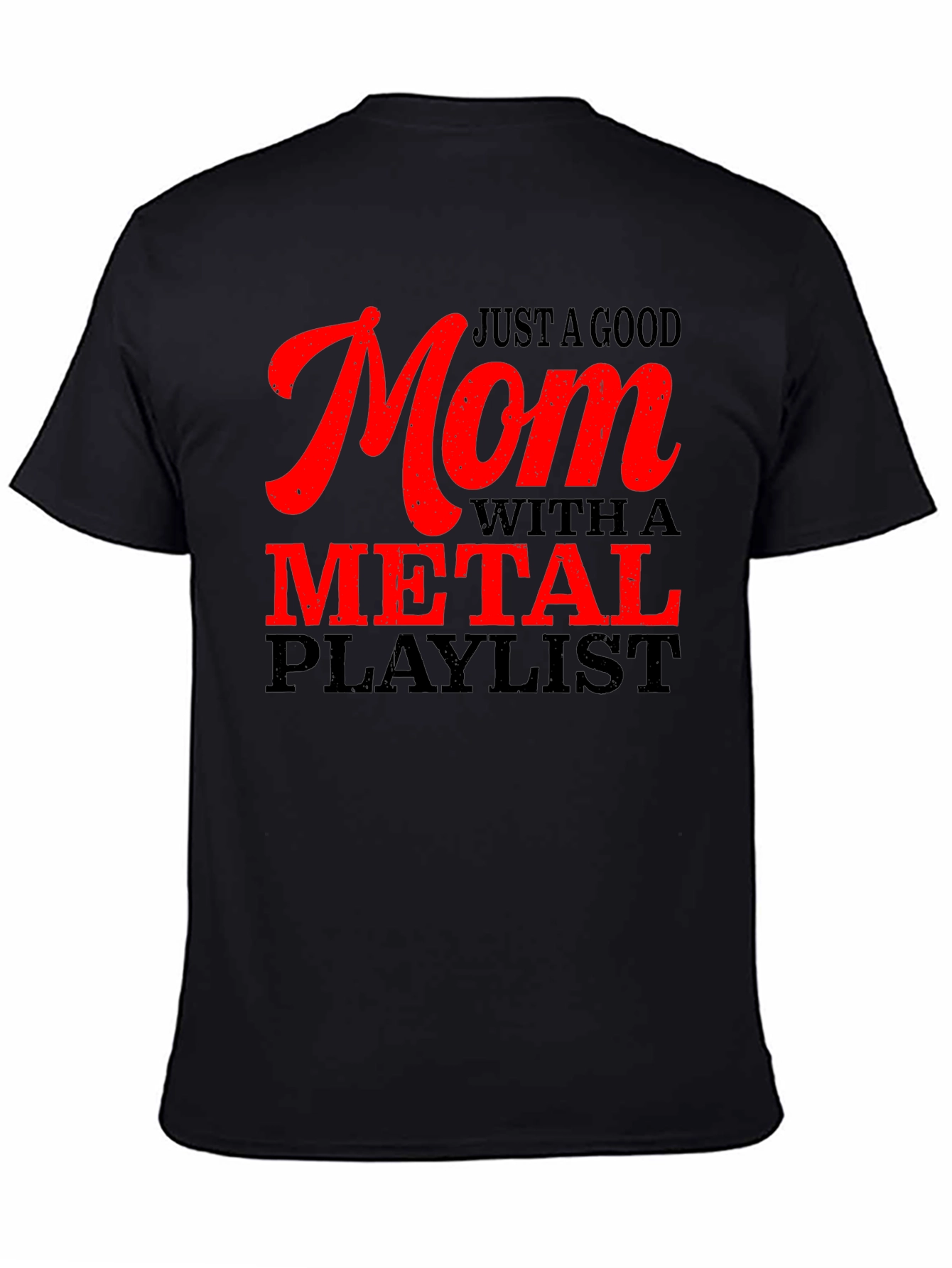 Black Mom Metal Playlist T-Shirt - Music Lover Tee view 4