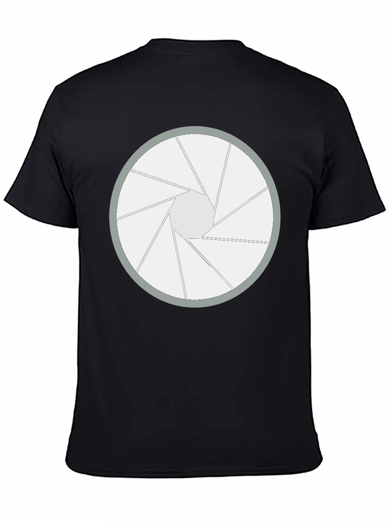 Black Aperture Blade Graphic Tee - Camera Shutter Design view 4