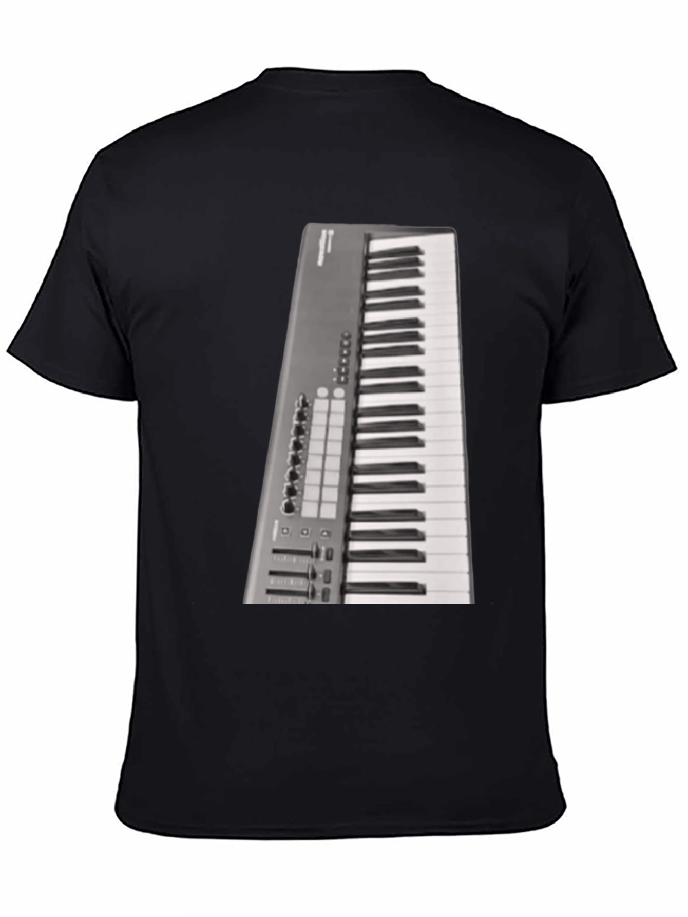 Black Keyboard T-Shirt Musician Graphic Tee view 4