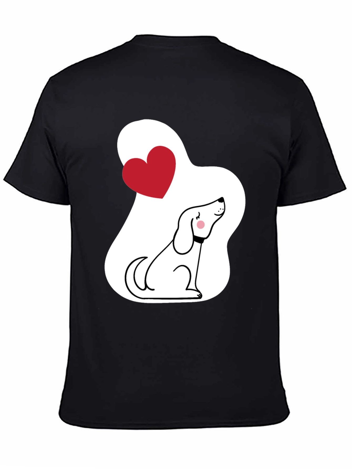 Dog Lover T-Shirt - Cute Cartoon Puppy with Heart - 4