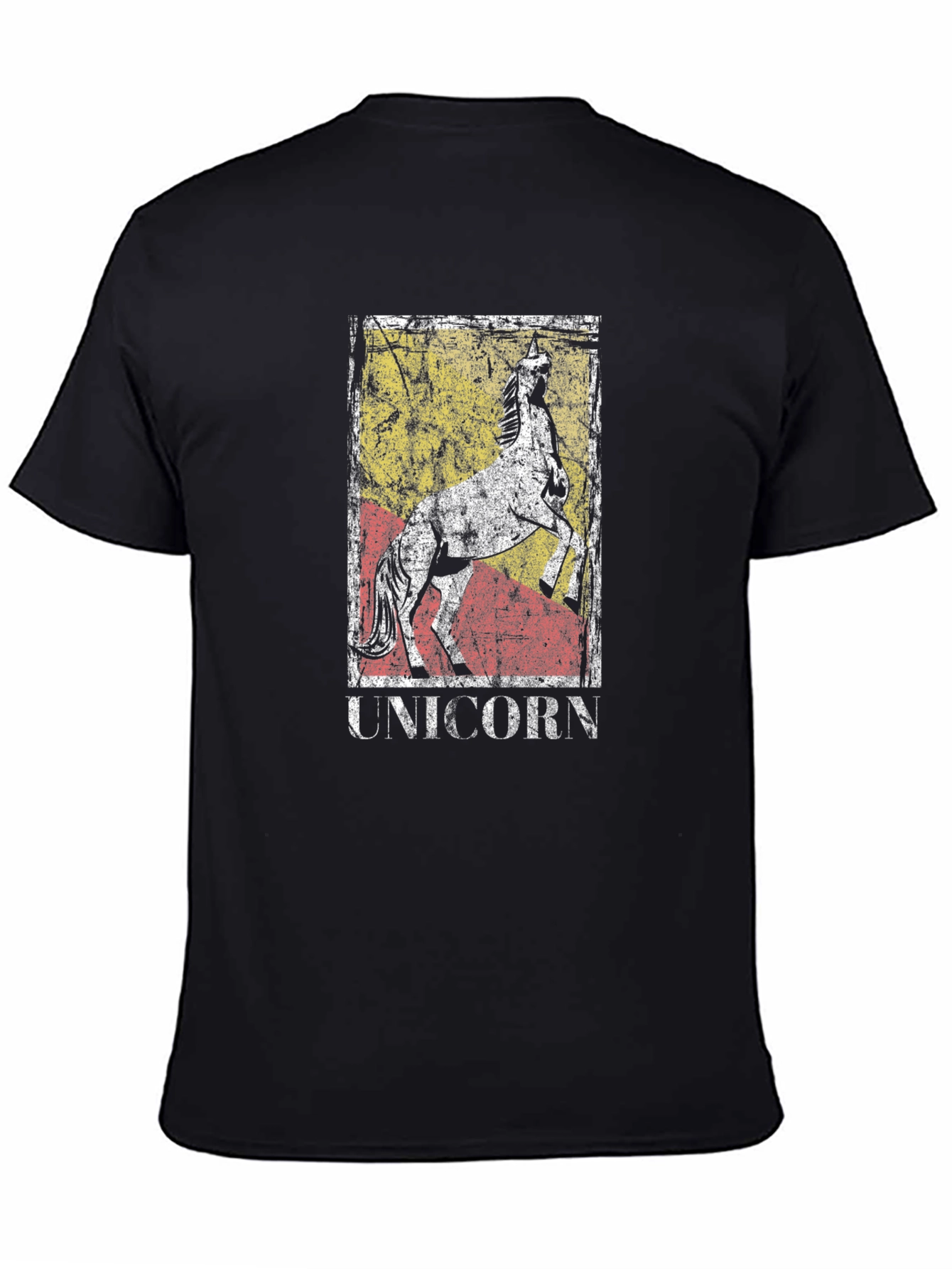 Black Vintage Style Unicorn Graphic T-Shirt view 4