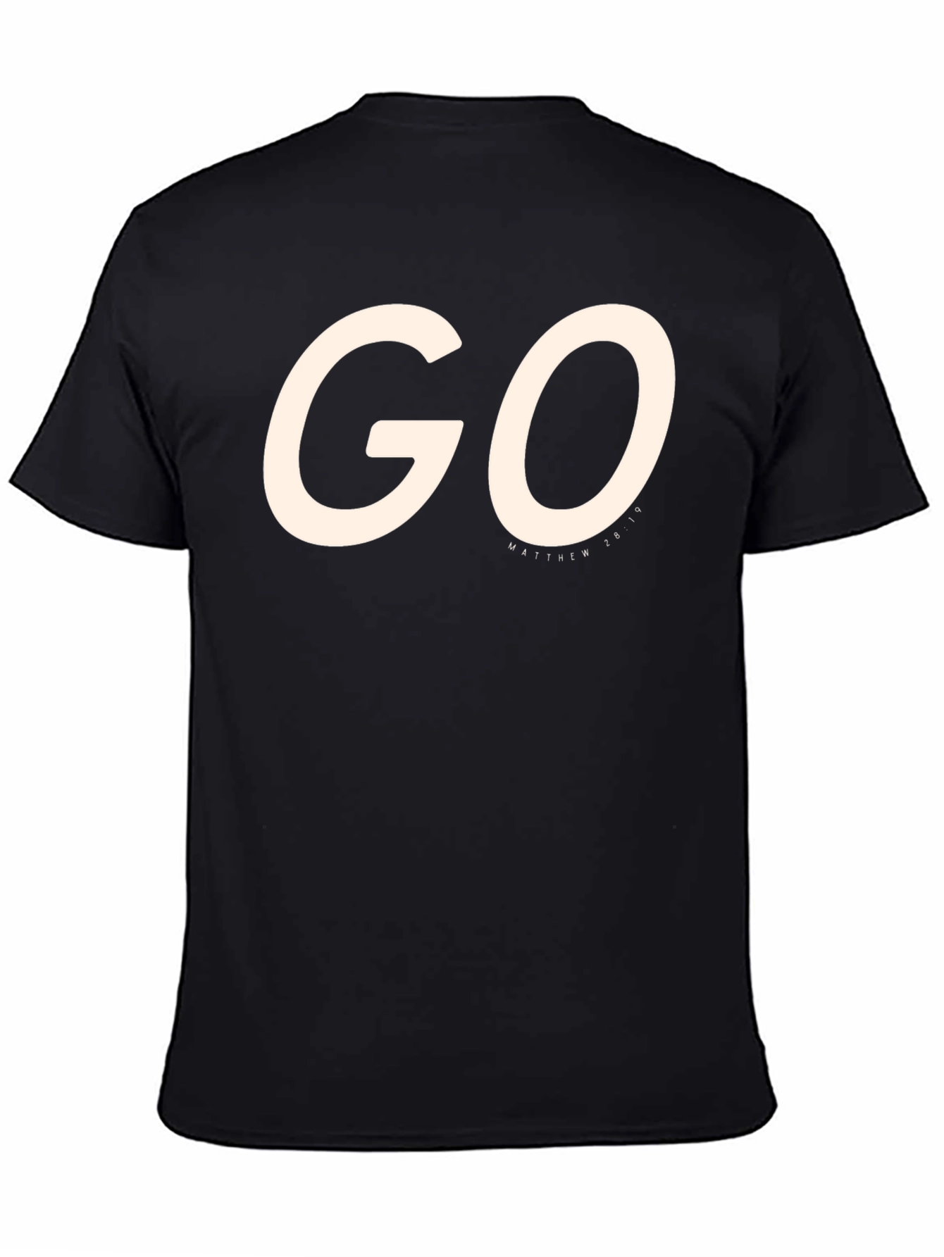 Black Go Matthew 28:19 Graphic Tee - Religious T-Shirt view 4