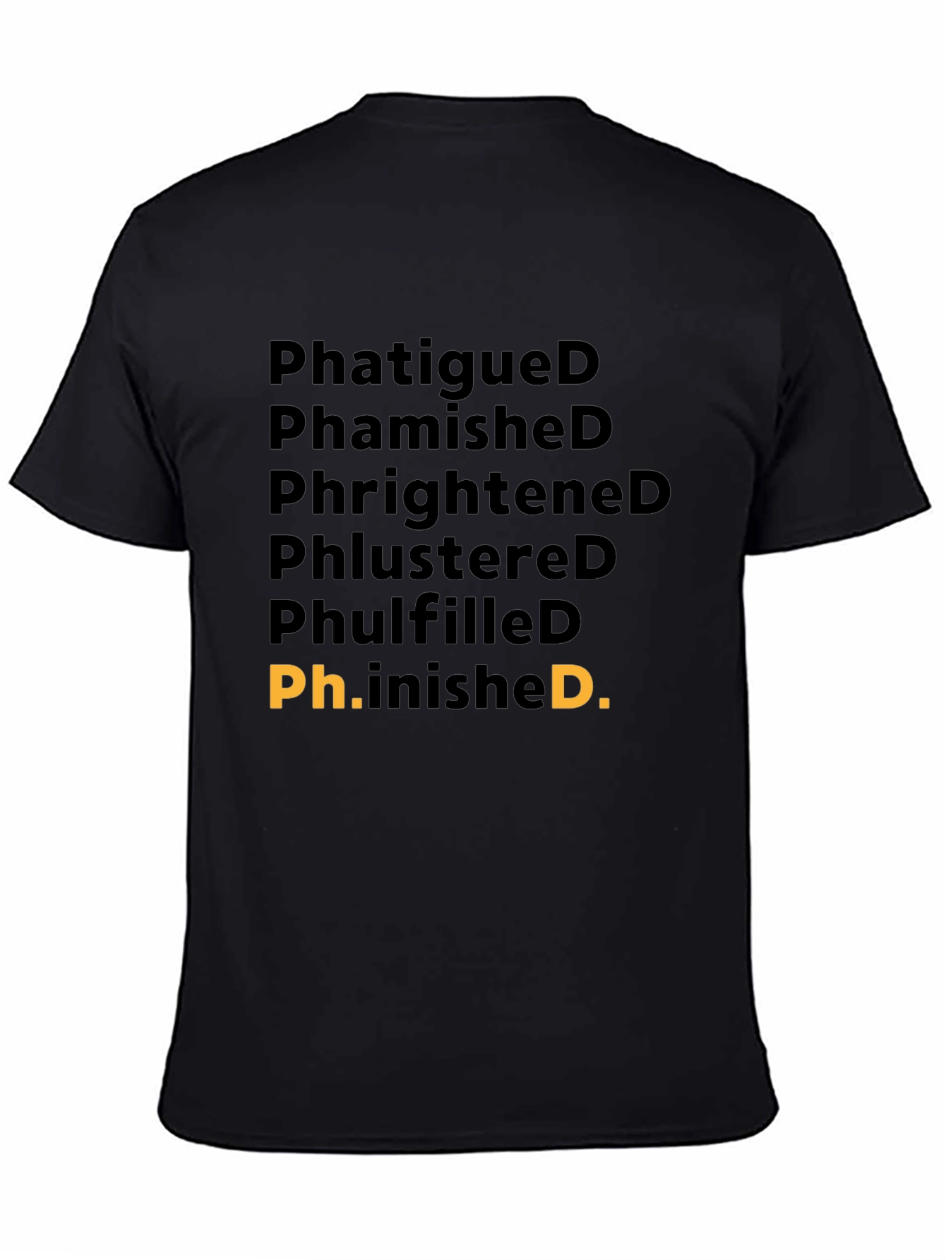 Black Humorous 'Ph' Words Graphic Tee - Black T-Shirt view 4