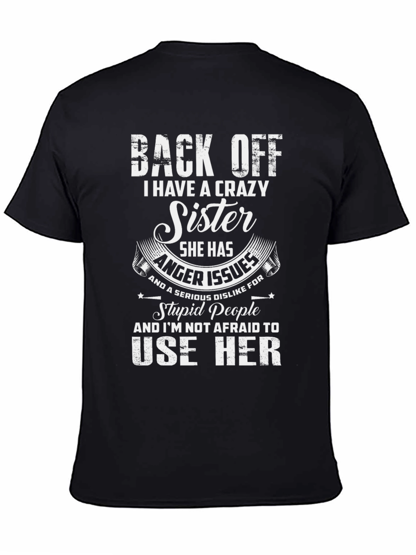 Black Crazy Sister Graphic T-Shirt view 4