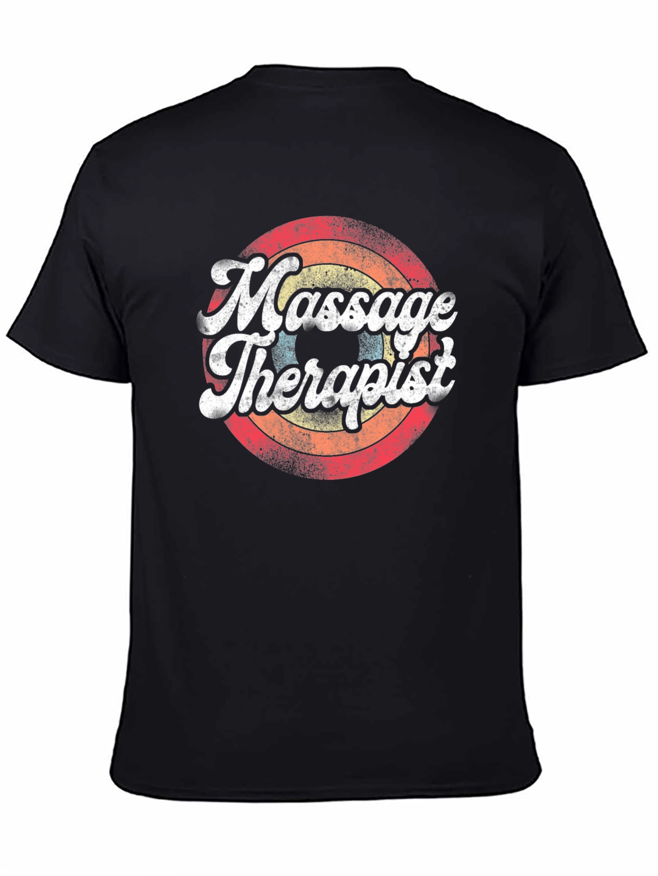 Black Massage Therapist Vintage Style Graphic T-Shirt view 4