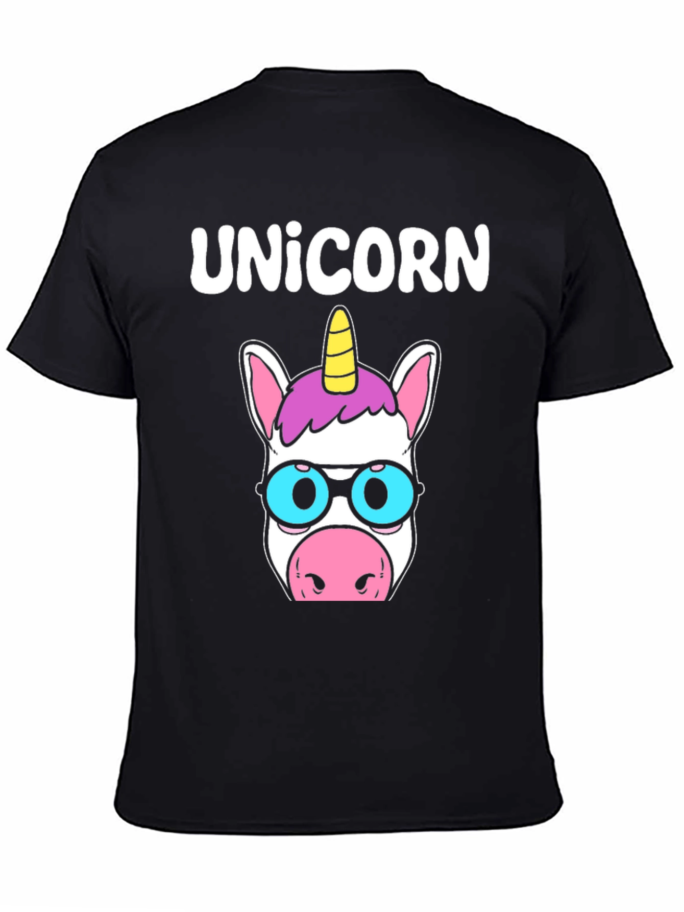 Black Unicorn T-Shirt - Cute Cartoon Style view 4