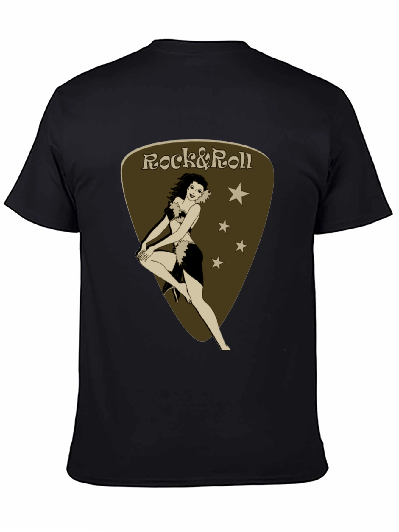 Black Rock & Roll Pin-Up Black T-Shirt view 4