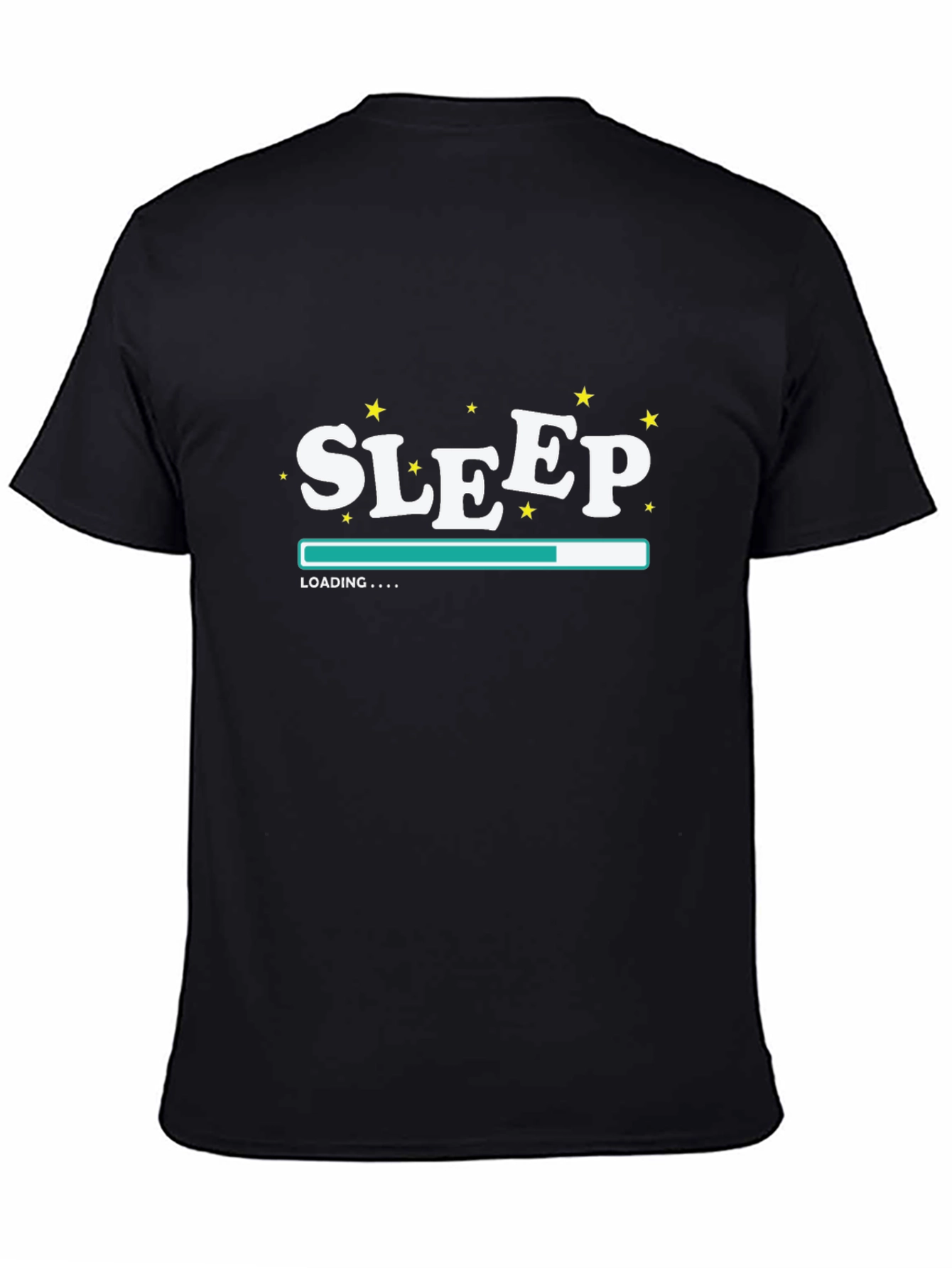 Black Sleep Loading T-Shirt - Black Relaxed Fit Tee view 4