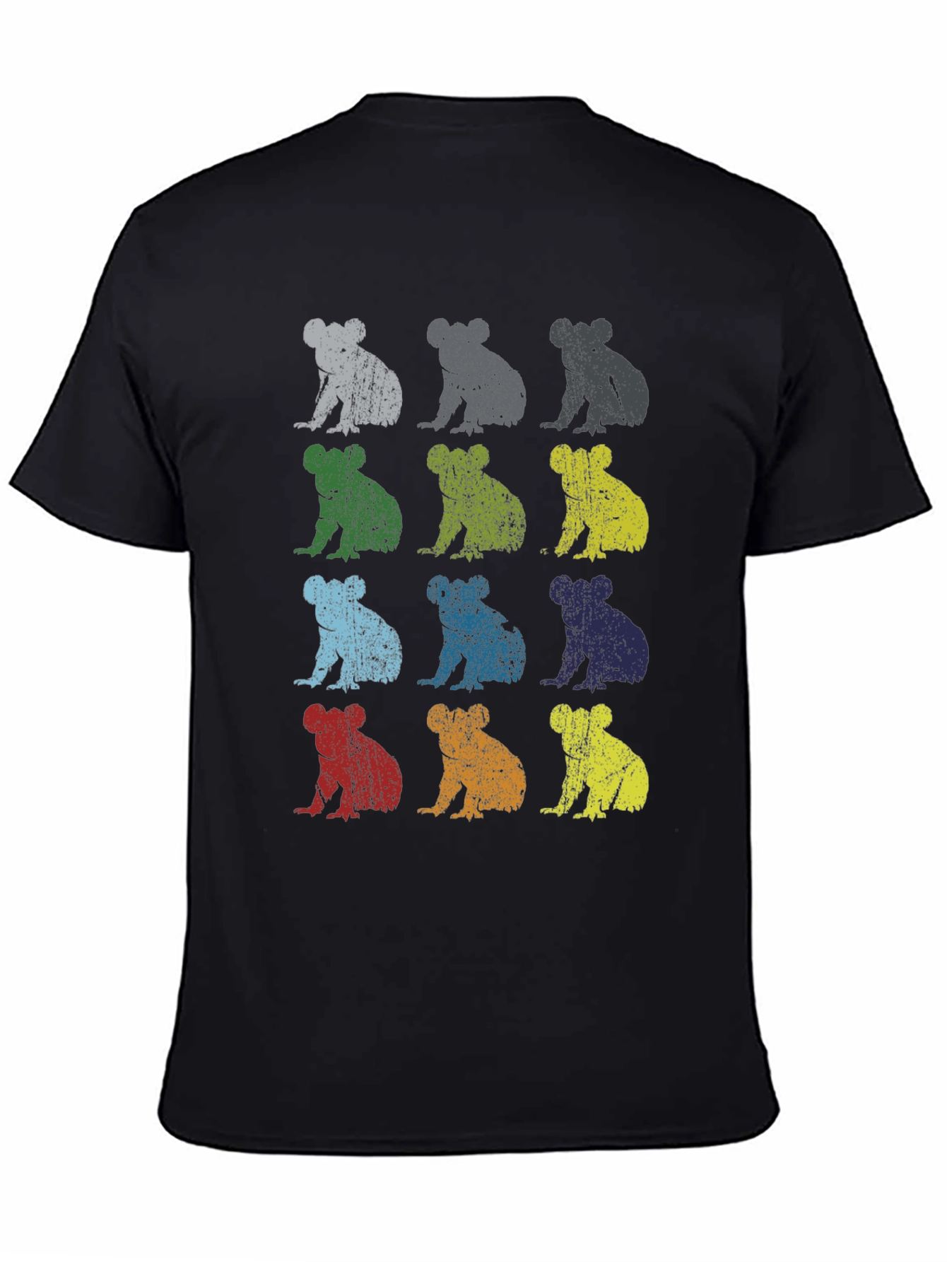 Black Retro Koala T-Shirt - Men's Black Graphic Tee view 4