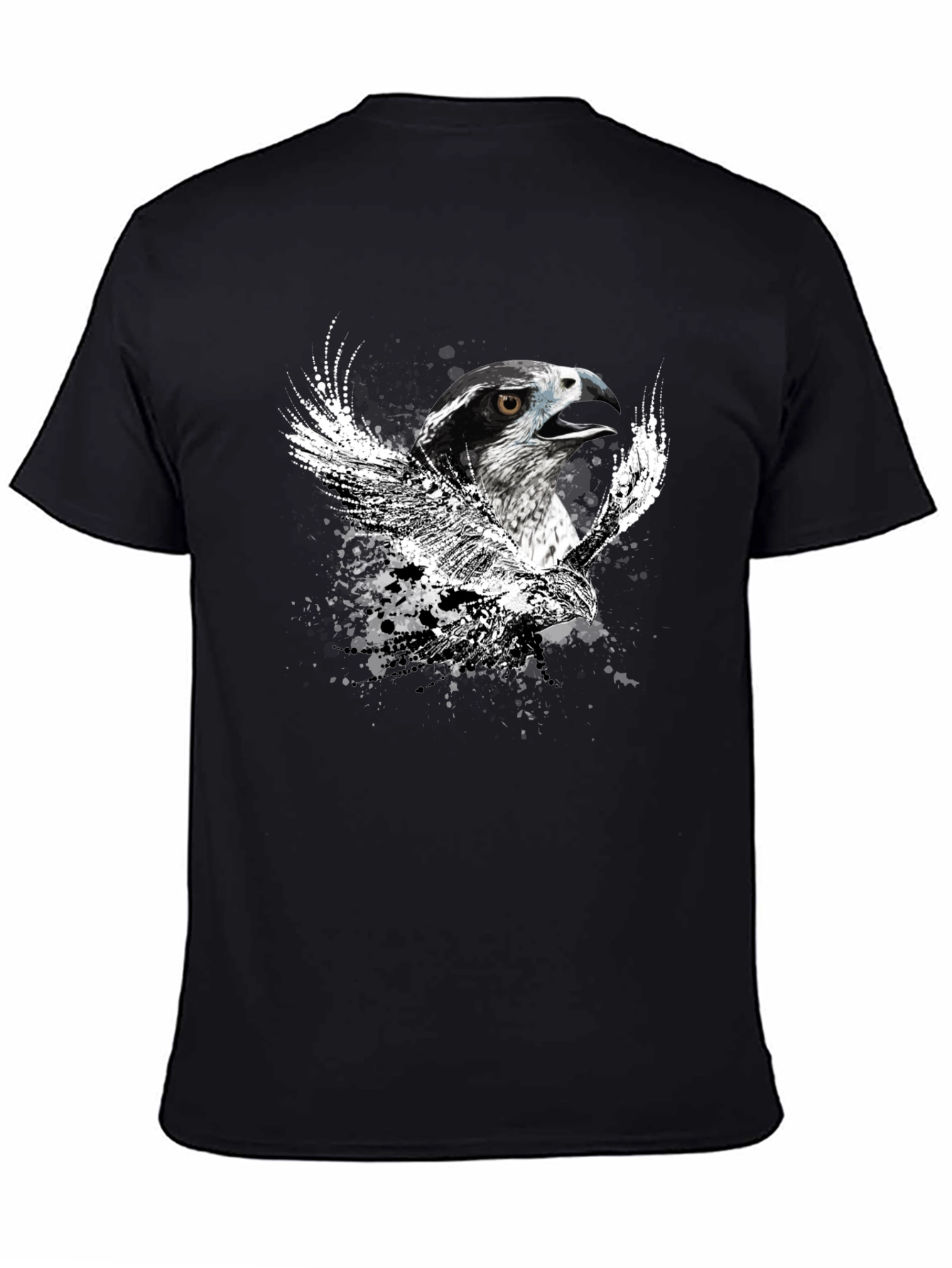 Black Black T-Shirt with Eagle Graphic view 4