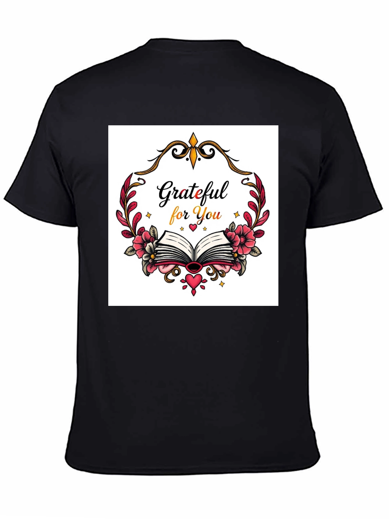 Black Grateful For You Graphic T-Shirt view 4