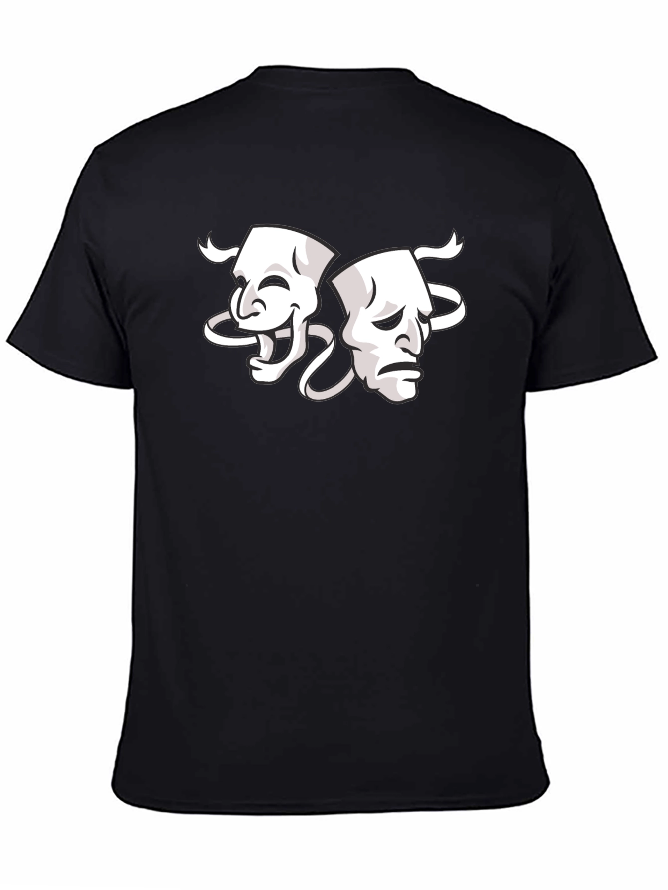 Black Comedy and Tragedy Masks Graphic Tee view 4