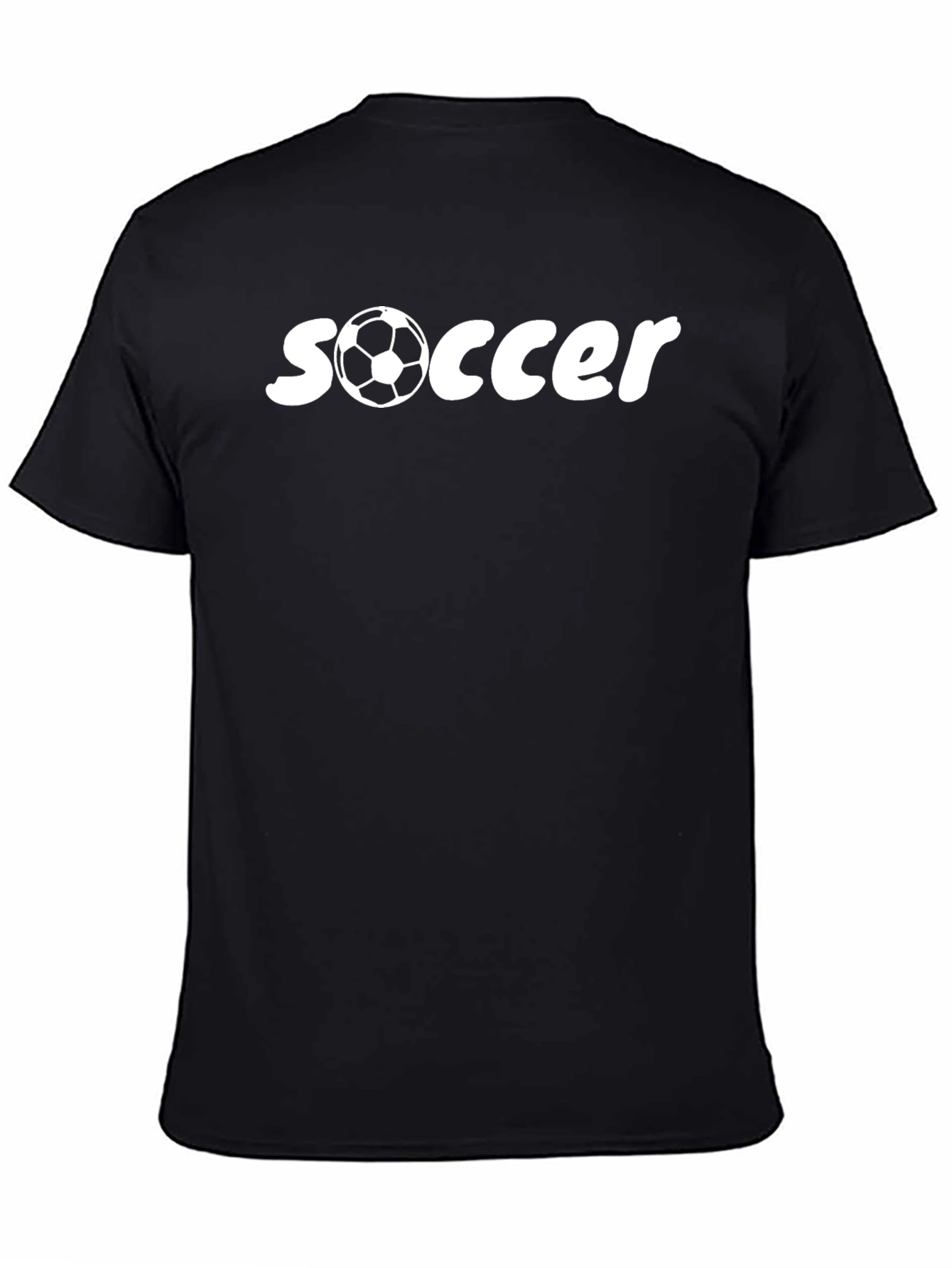 Black Soccer Graphic Tee - Black Cotton T-Shirt view 4