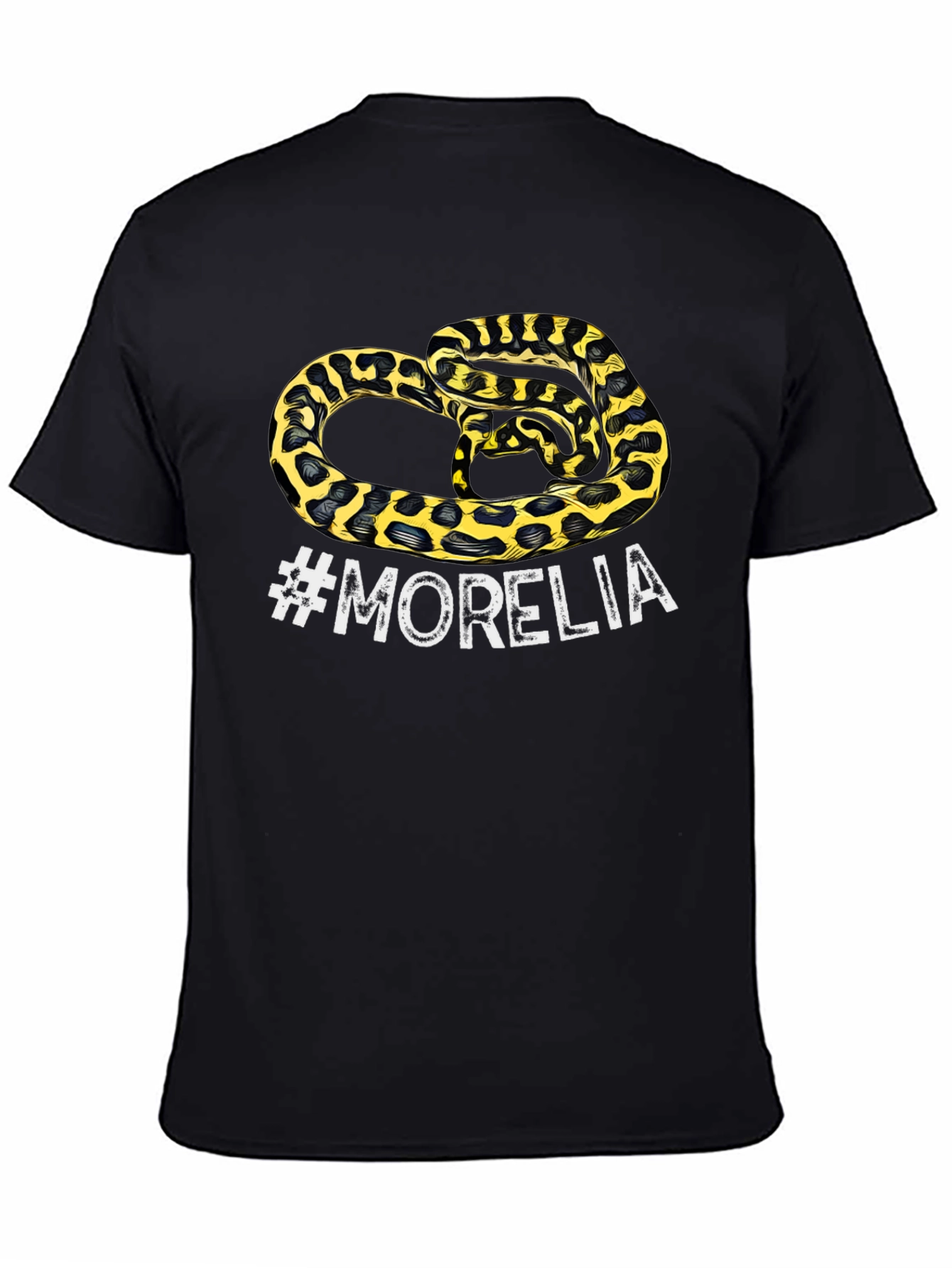 Black Morelia Snake Graphic T-Shirt - Men's Black Tee view 4