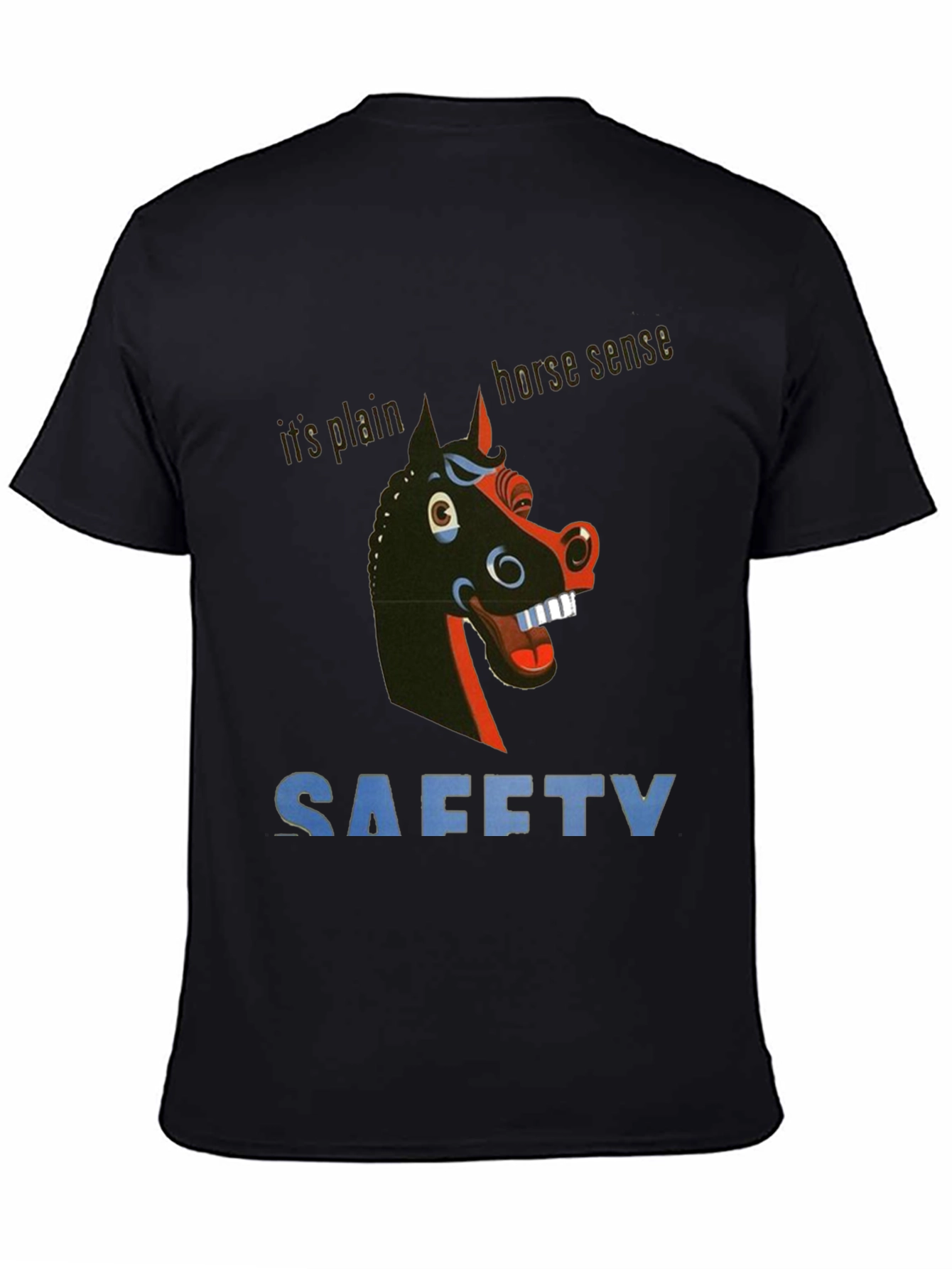 Black Horse Sense Safety Graphic Tee - Quirky & Unique! view 4