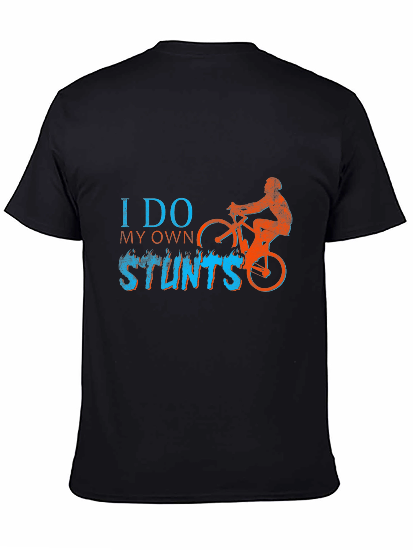 Black I Do My Own Stunts T-Shirt - Biker Design view 4