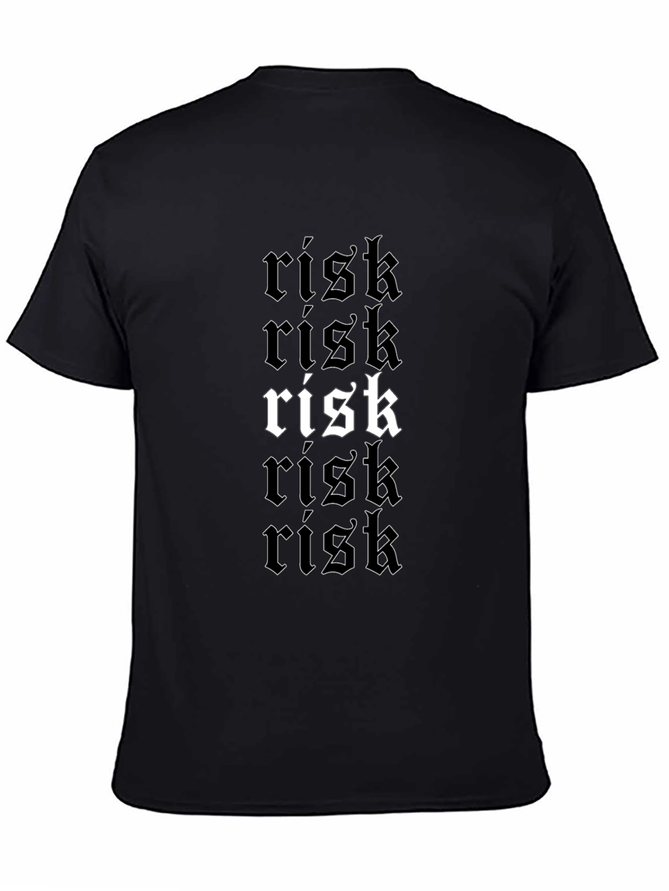 Black Risk Graphic Tee - Black Short Sleeve Crew Neck view 4