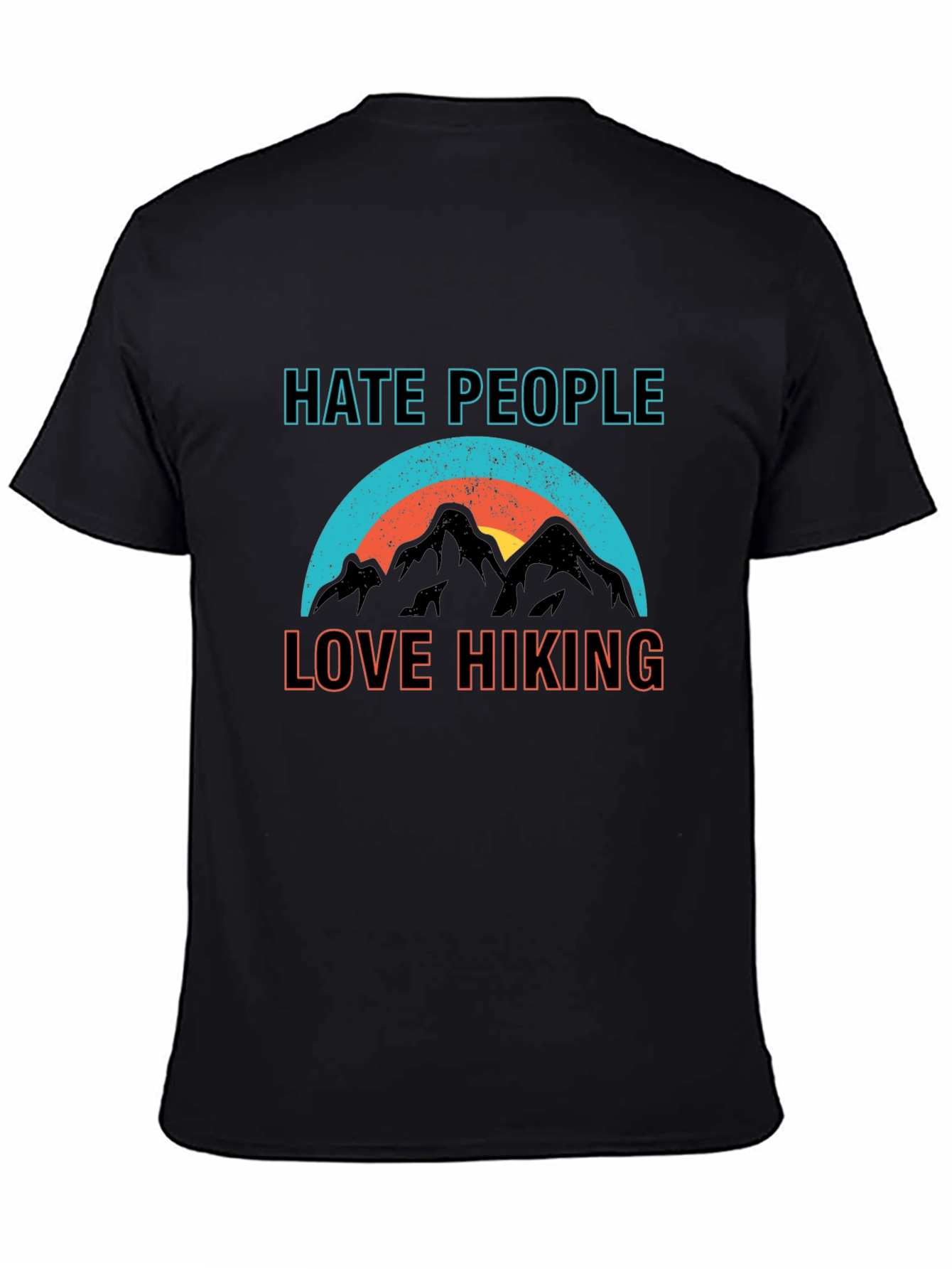 Black Hate People Love Hiking Graphic Tee view 4