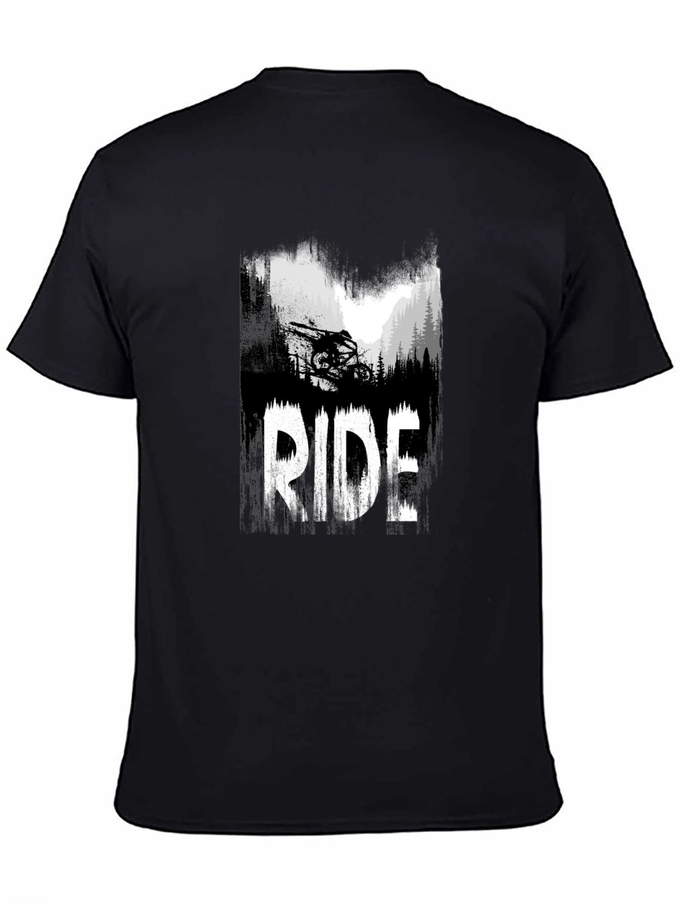 Black Ride Mountain Bike Graphic T-Shirt view 4
