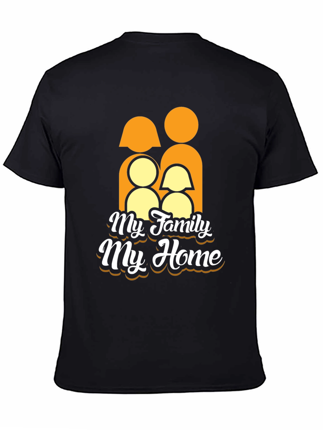 Black Family Home Graphic Tee - Black Unisex T-Shirt view 4