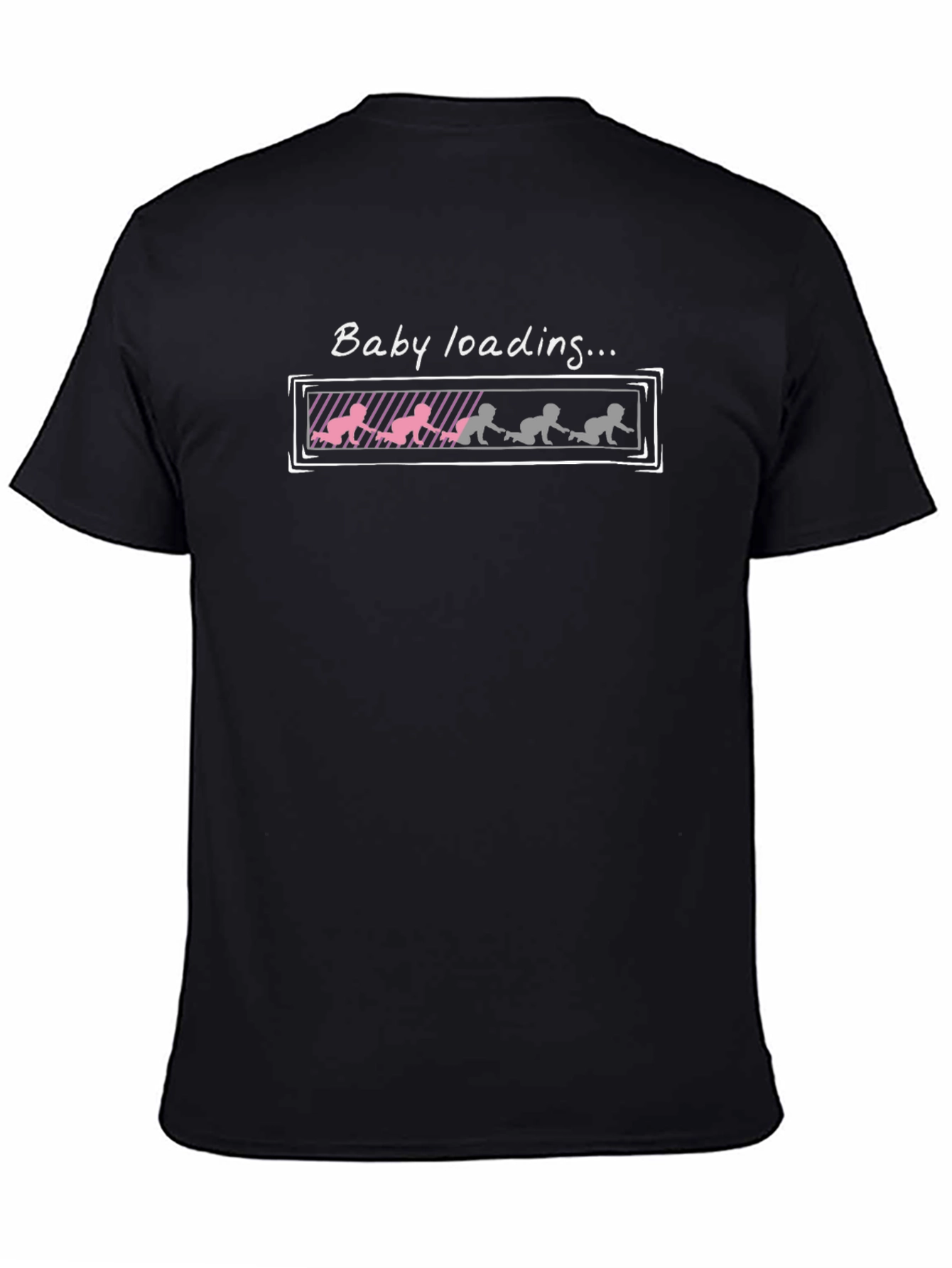 Black Baby Loading T-Shirt - Funny Pregnancy Announcement Tee view 4