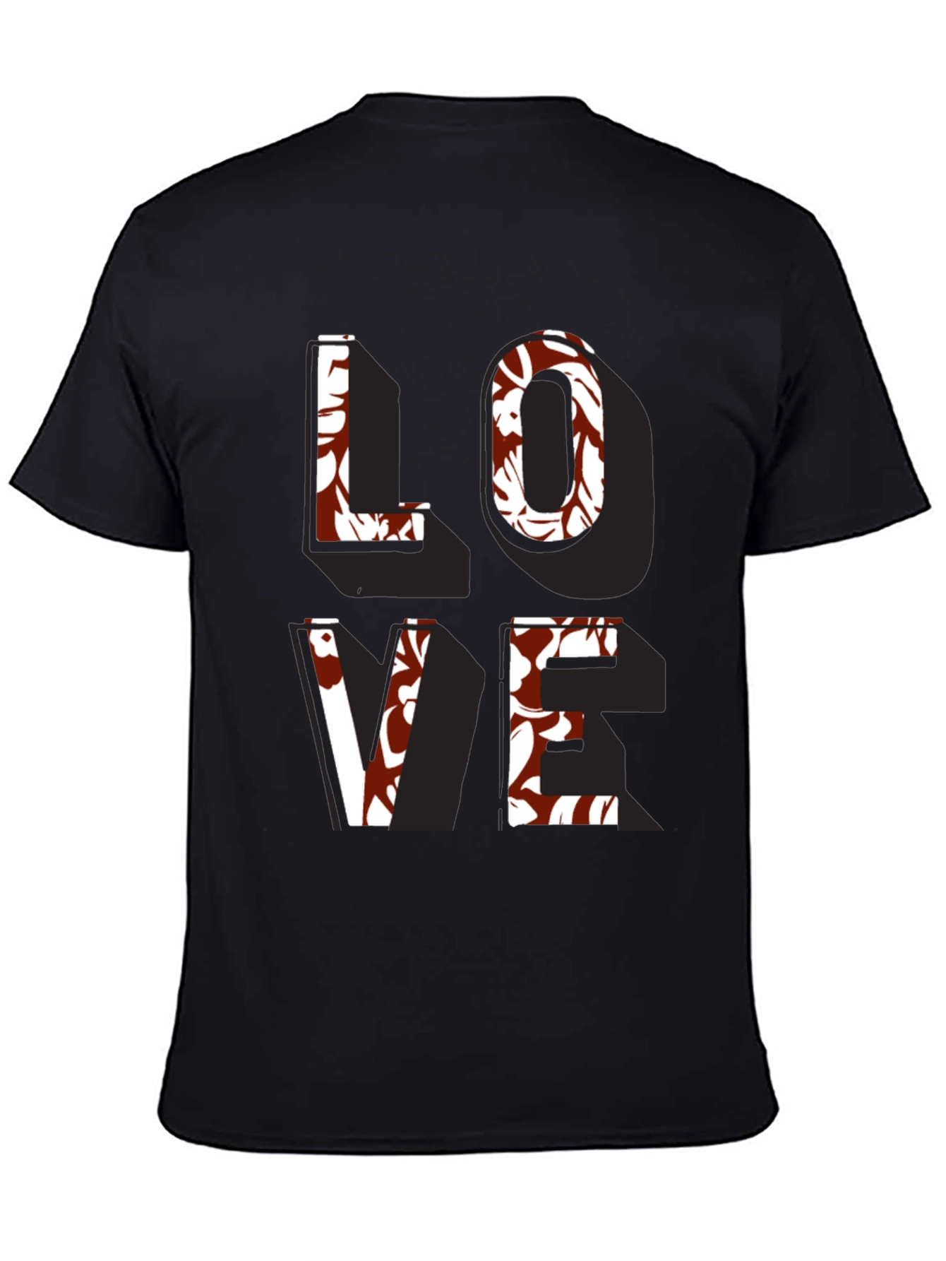 Black Floral Love T-Shirt - Stylish Graphic Tee view 4