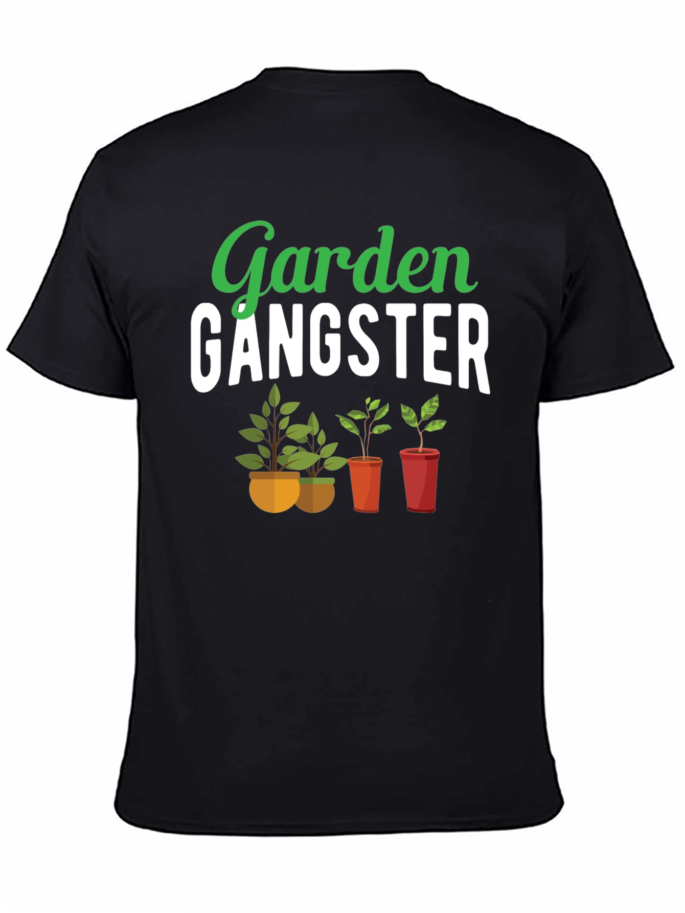 Black Garden Gangster T-Shirt - Gardening Humor Tee view 4