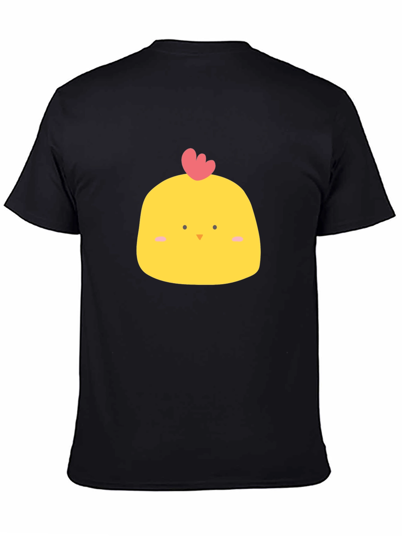 Black Cute Chicken Graphic Tee - Black Cotton Blend view 4