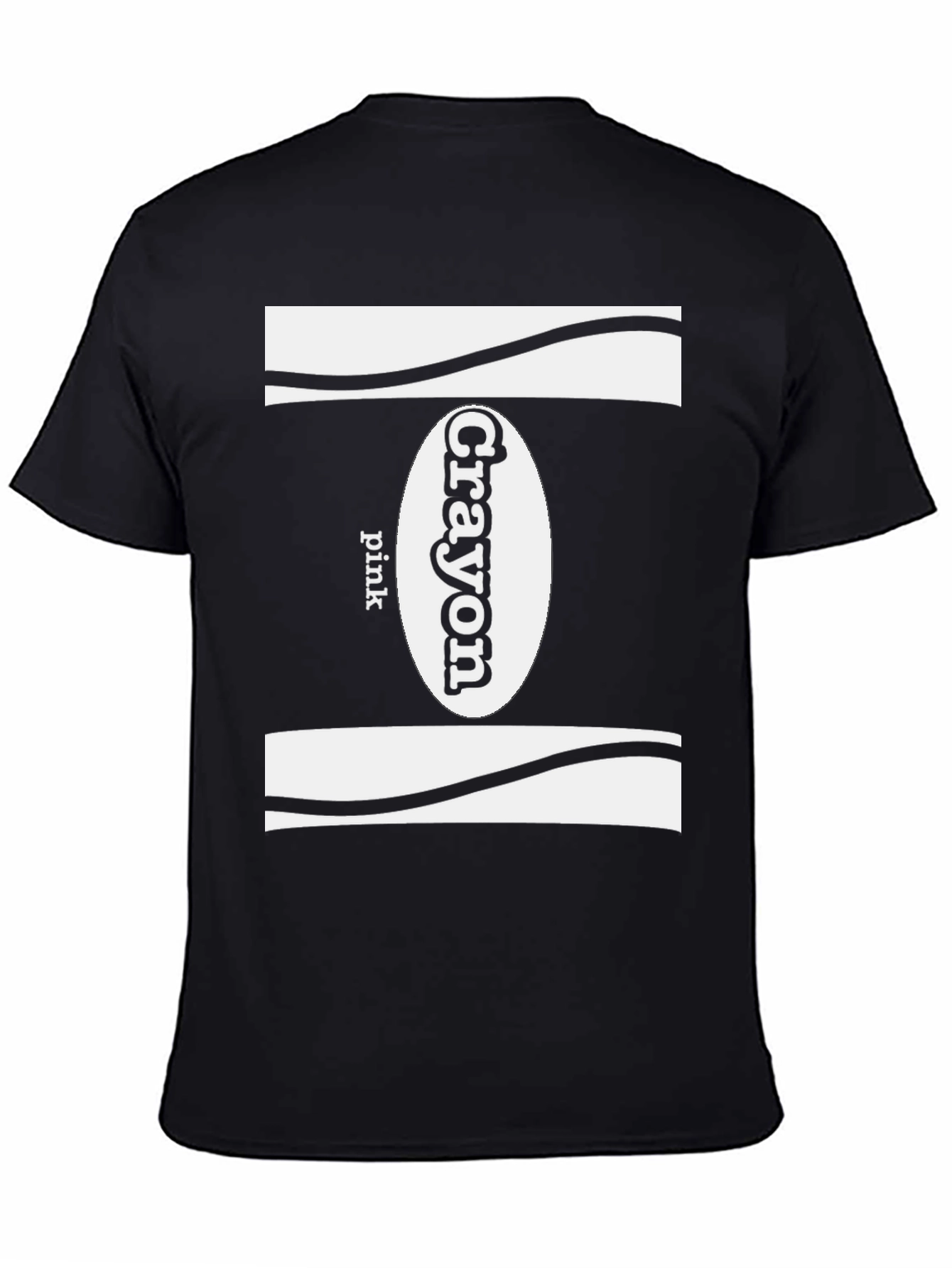 Black Crayon Pink T-Shirt - Novelty Graphic Tee view 4