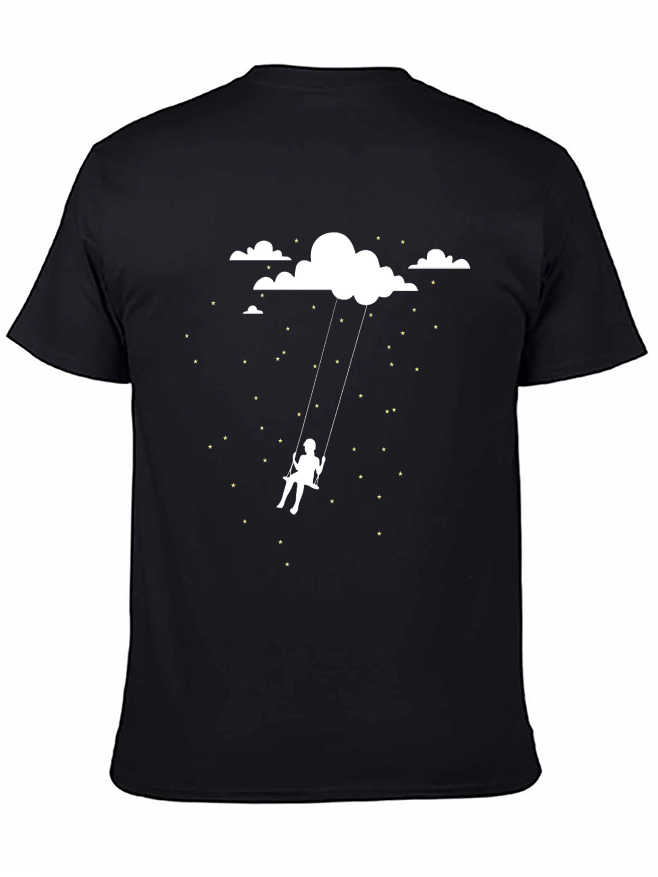 Black Dreamy Cloud Swing Graphic Tee - Black Cotton view 4