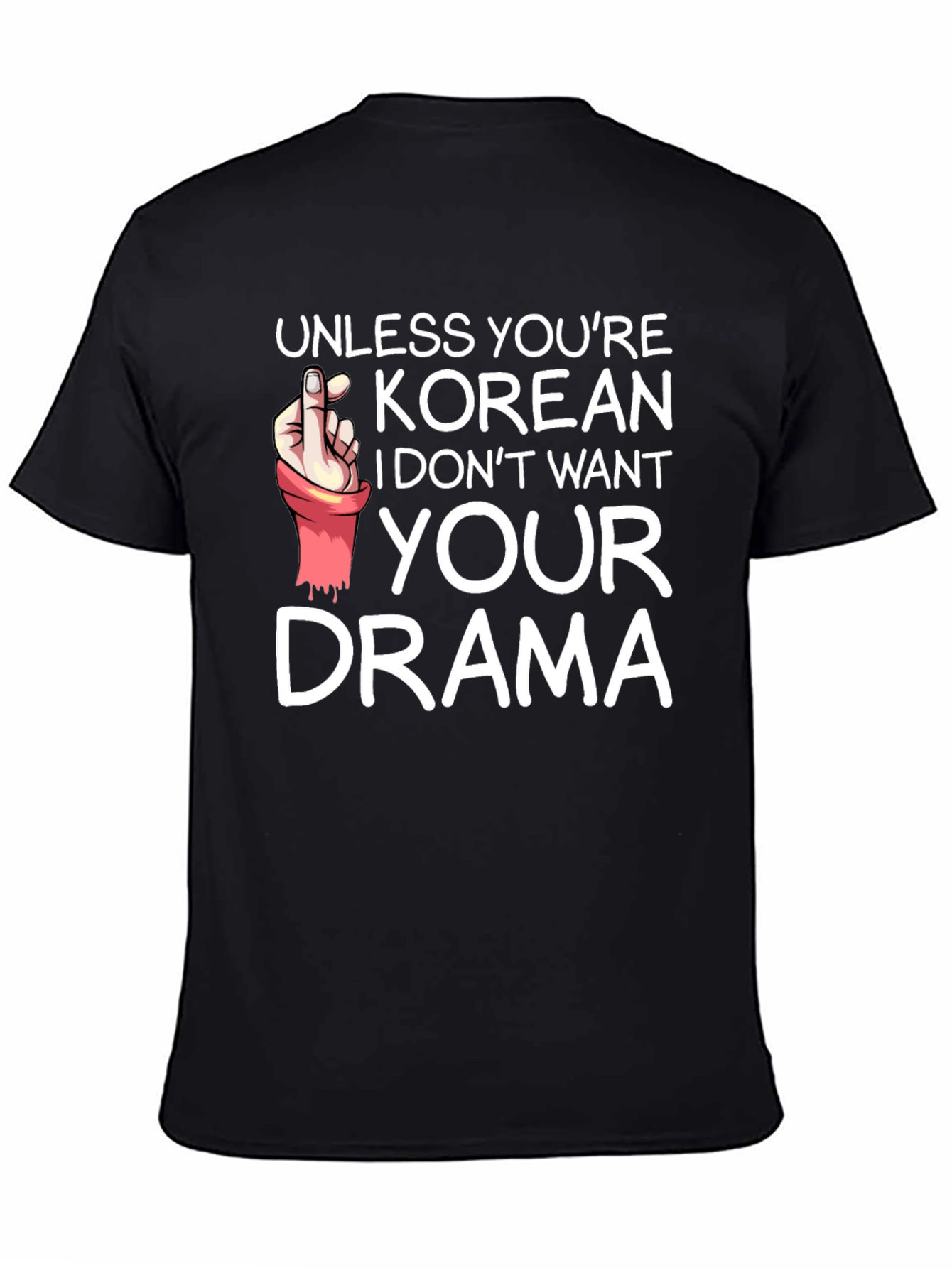Black Korean Drama Funny Graphic T-Shirt view 4