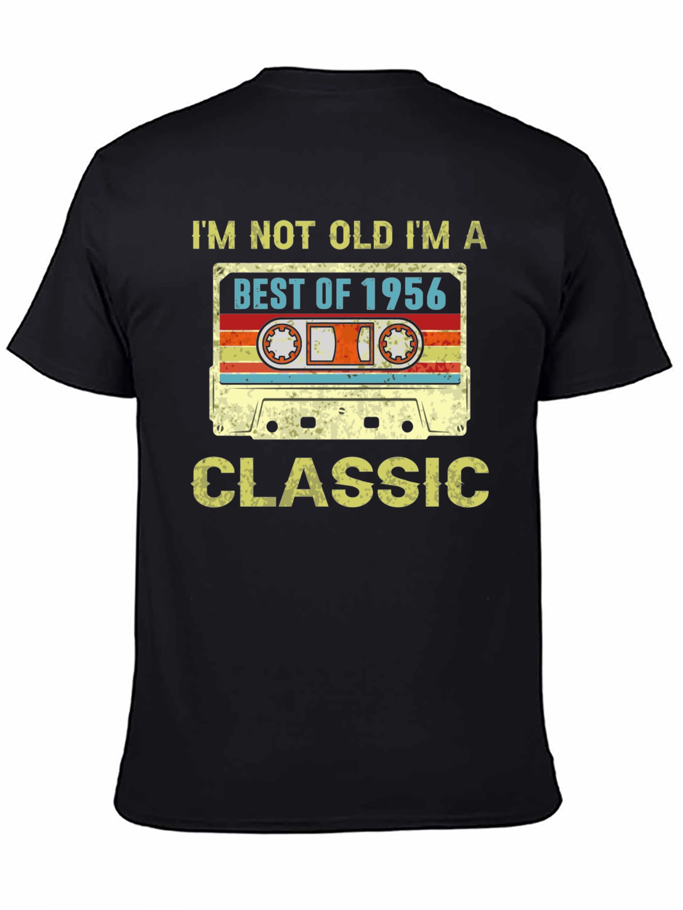 Black Best of 1956 Classic Cassette T-Shirt view 4