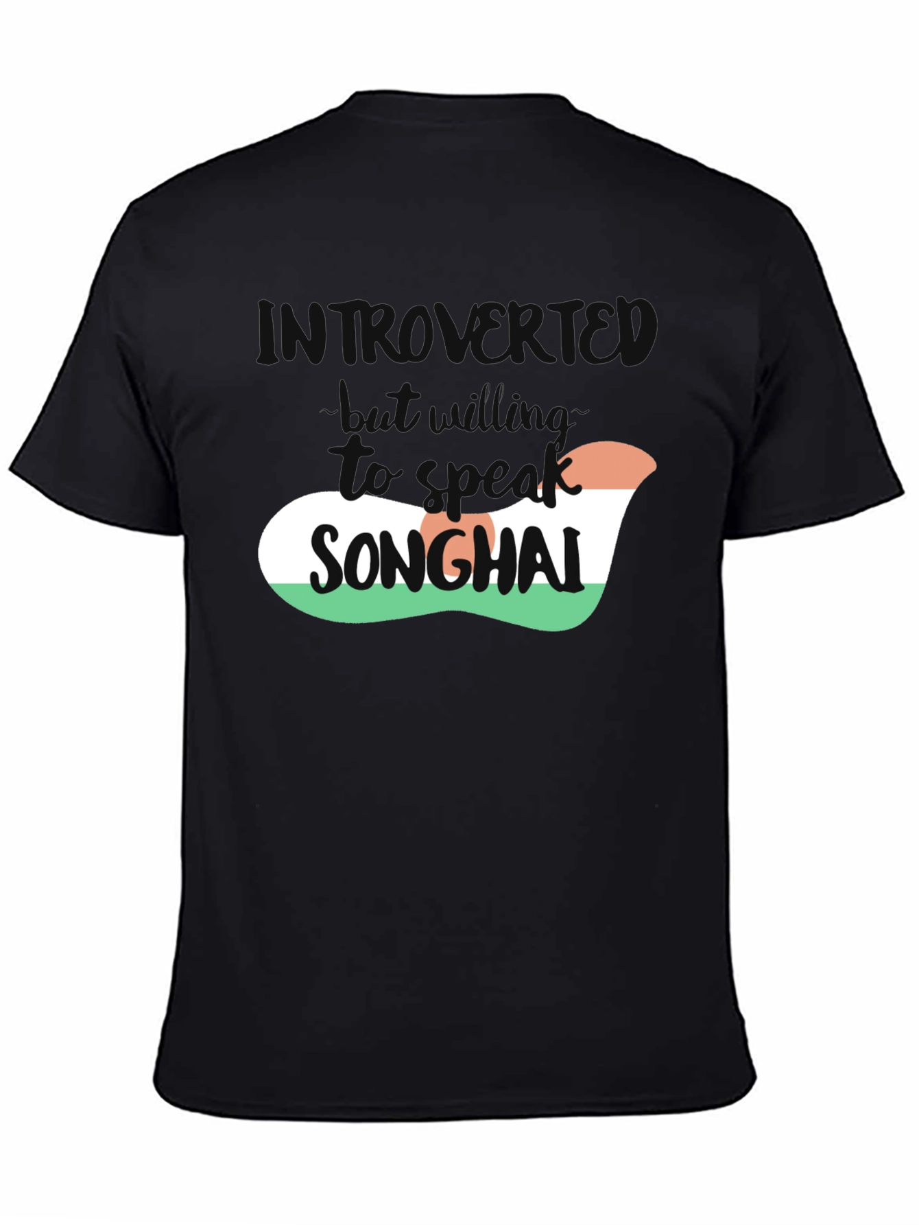 Introvert Songhai T-Shirt - Soft Black Tee - 4