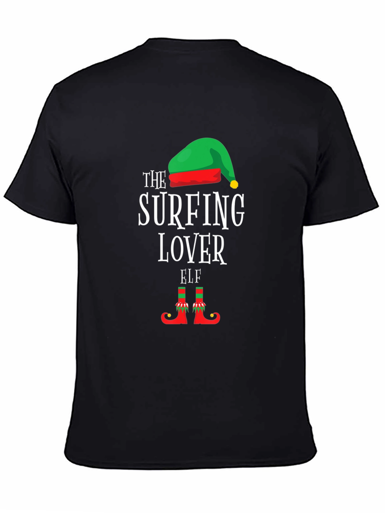 Black The Surfing Lover Elf T-Shirt view 4